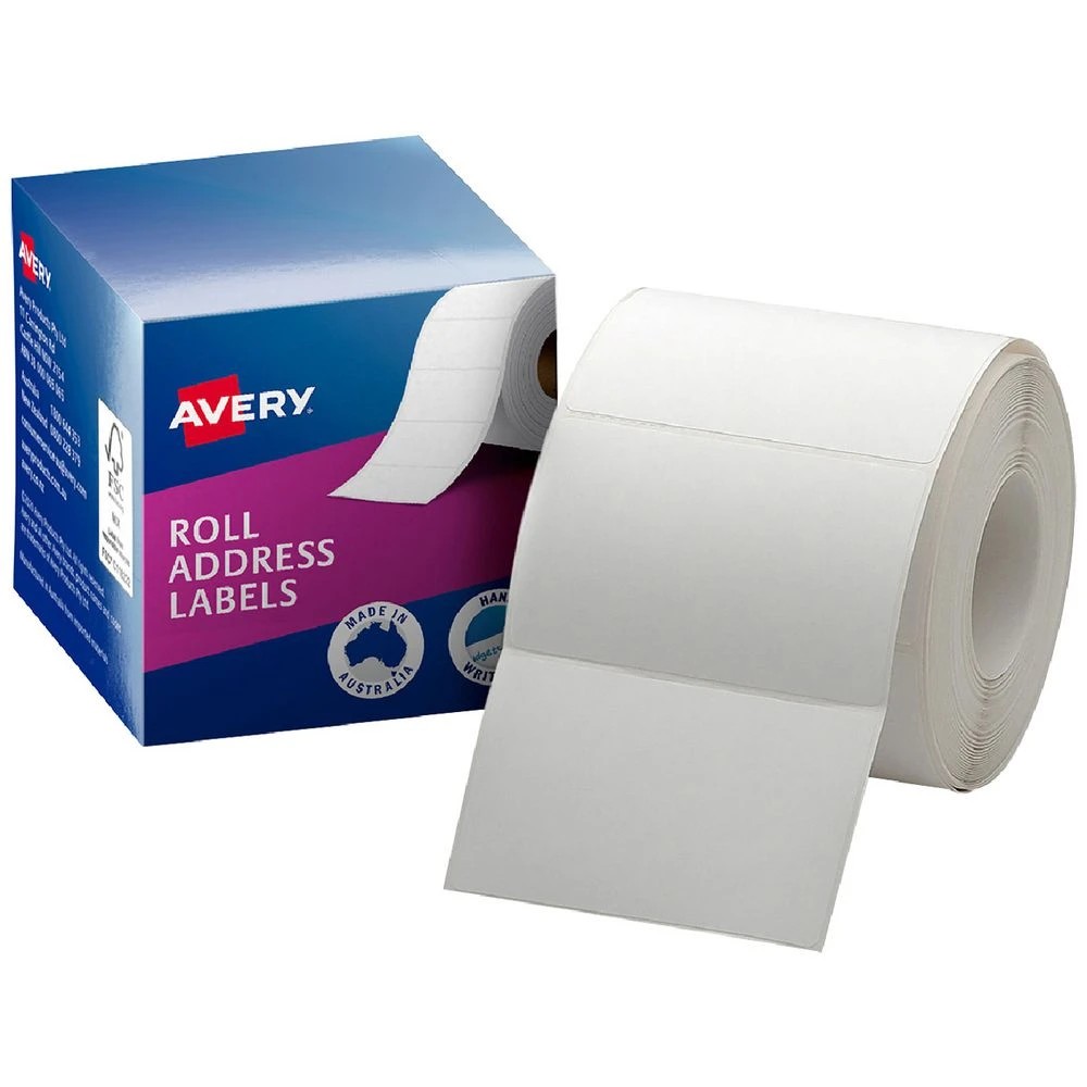 1 Avery Roll Address Labels 78 x 48mm White 500 Pack, 1 of 1