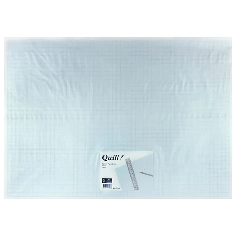 3 Quill A2 Grid Paper 2mm 5 Pack, 3 of 3