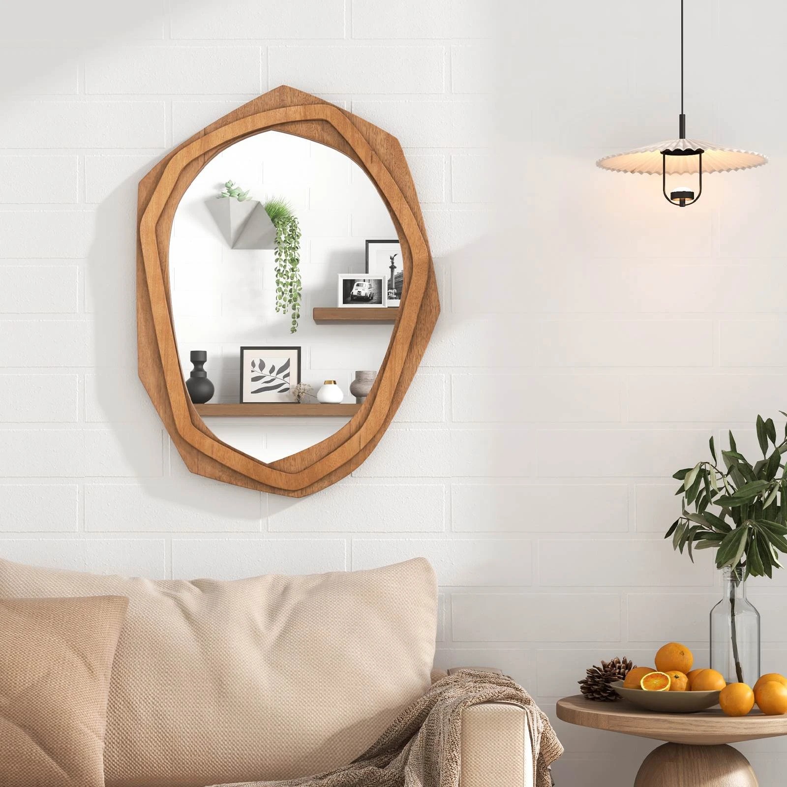 2 Costway Vanity Mirror Decorative Wall Mounted Mirror 90x66cm, 2 of 2