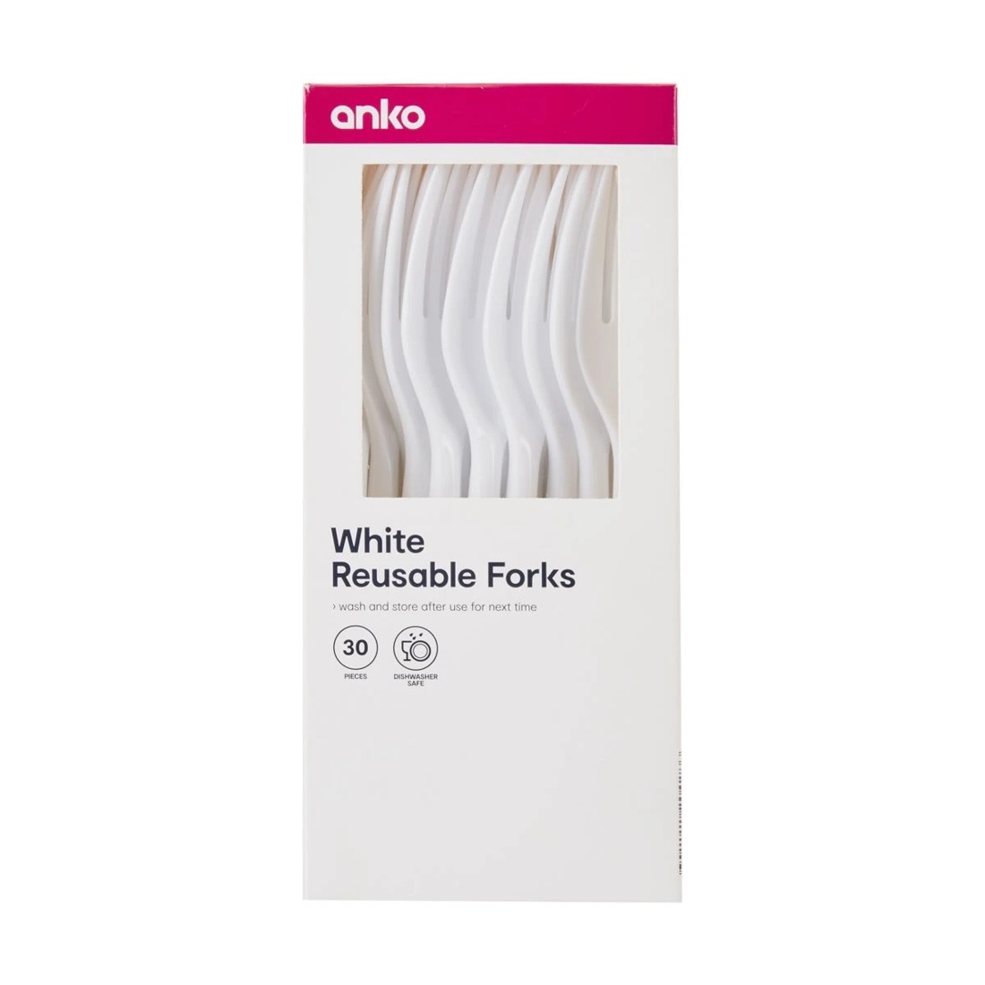 5 30 Piece White Reusable Forks, 5 of 5