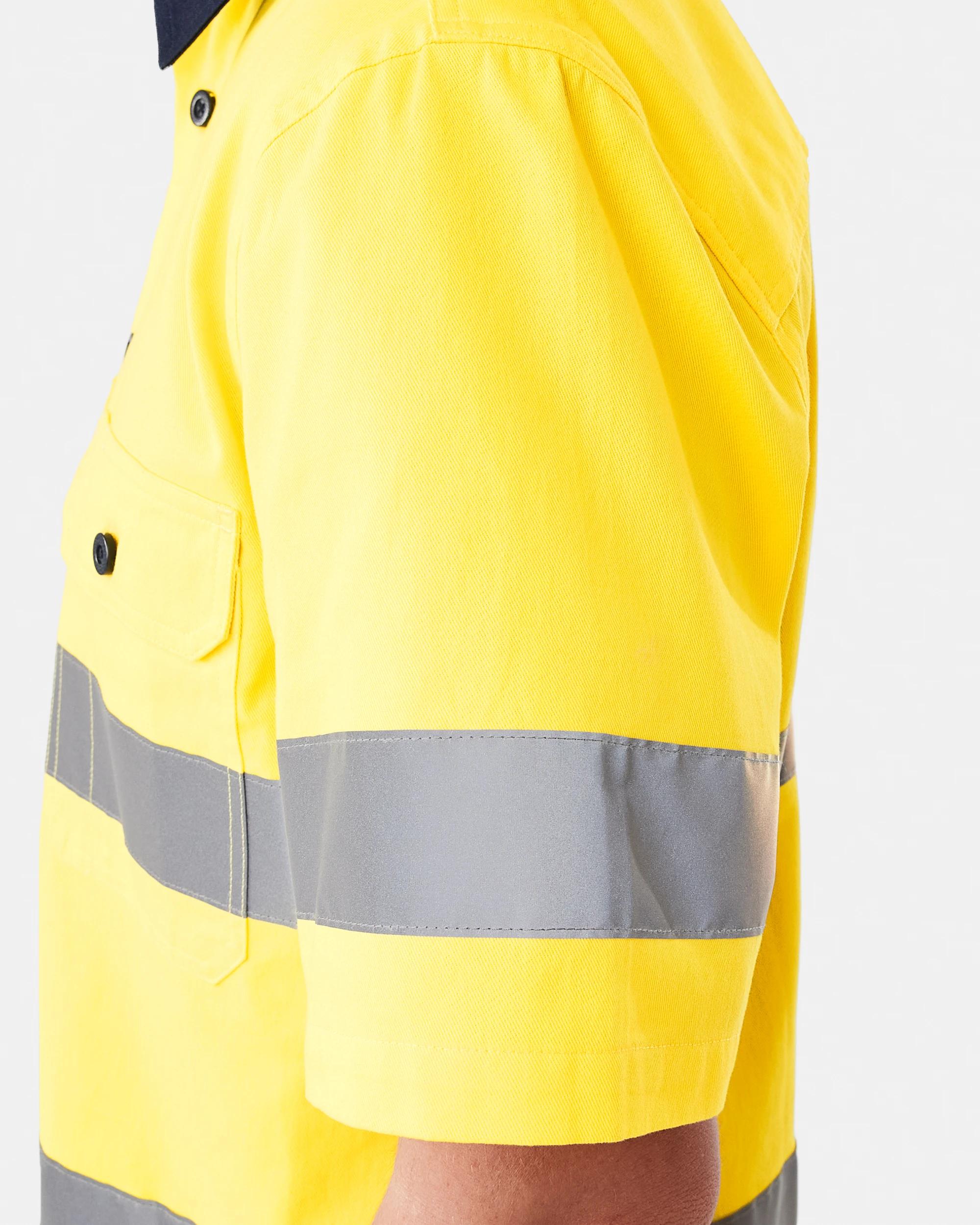 8 Workwear Hi-Visibility Short Sleeve Reflective Shirt Safety Yellow, 8 of 8