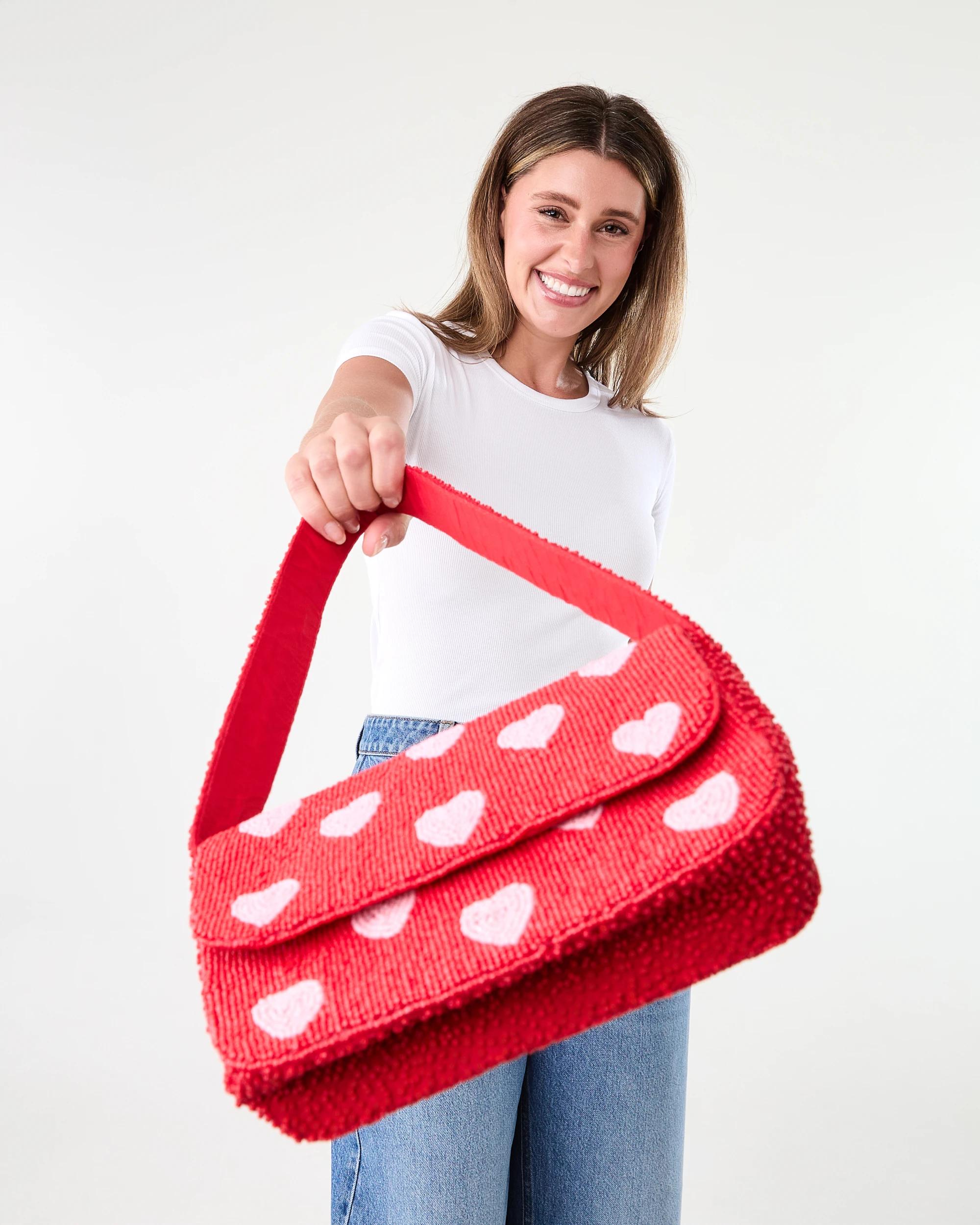 6 Beaded Shoulder Bag Hearts, 6 of 6