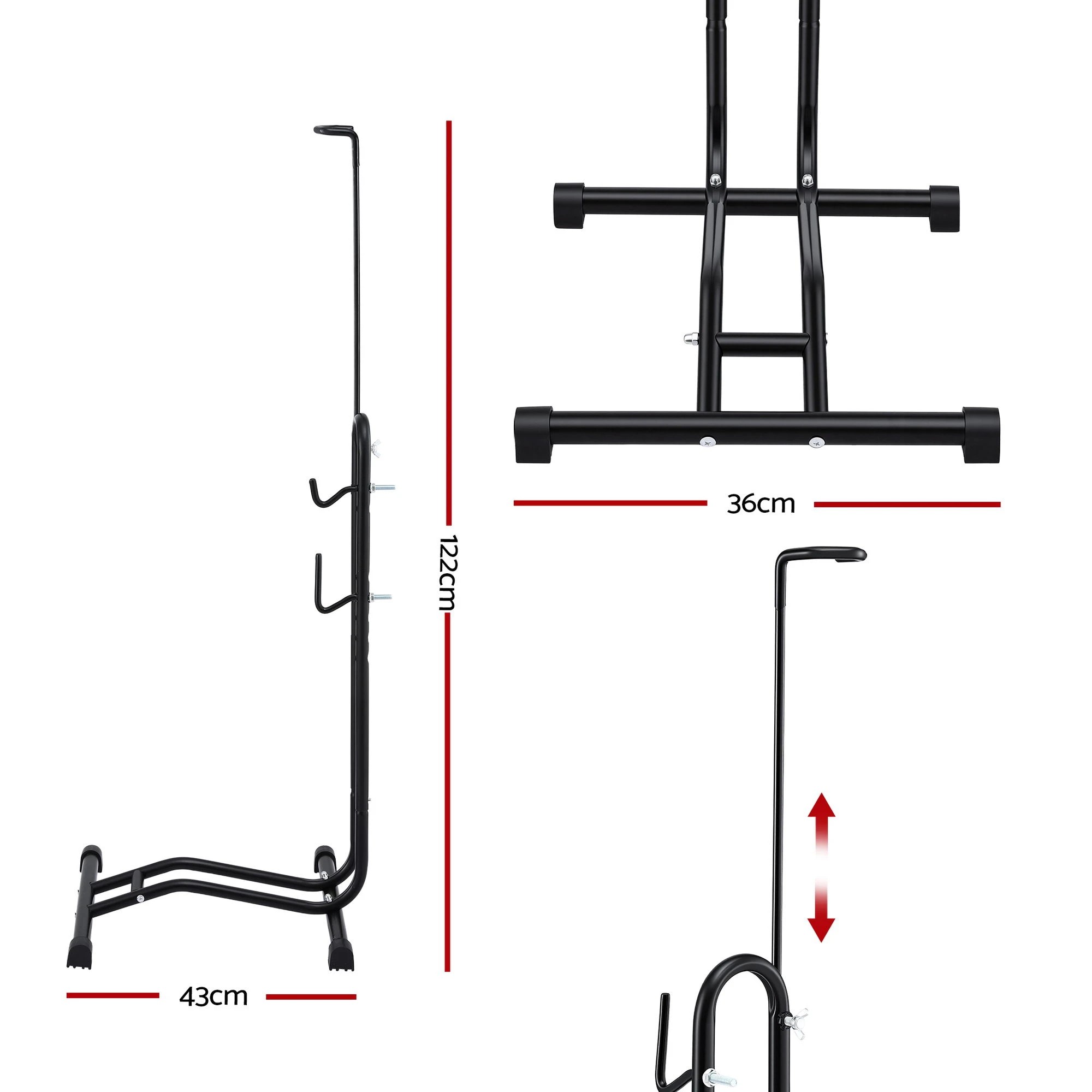 2 Weisshorn 4-in-1 Bike Parking Stand Vertical Floor Storage Rack for 24"-27.5" Bicycles - Black, 2 of 4