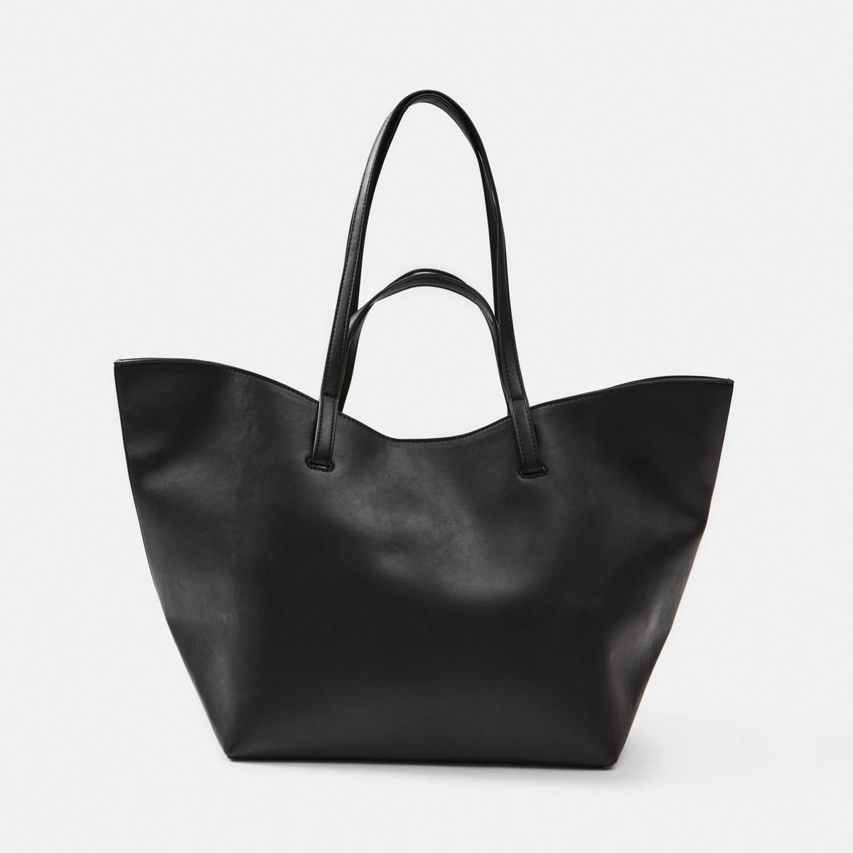 1 Curved Tote Bag BLACK, 1 of 10