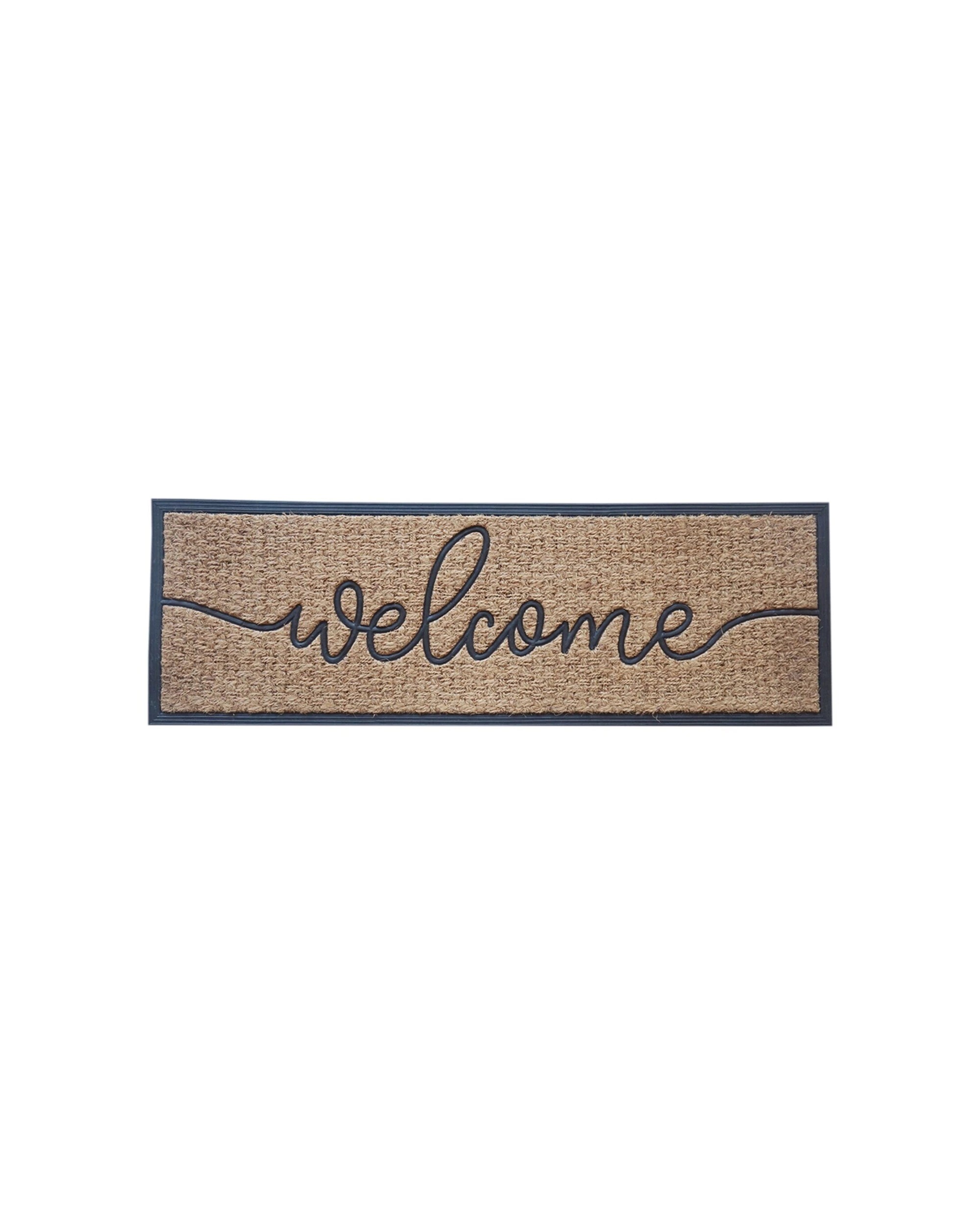 1 Solemate Rubber Coir Yarn Welcome Outdoor Doormat 40x120cm - Multi, 1 of 1