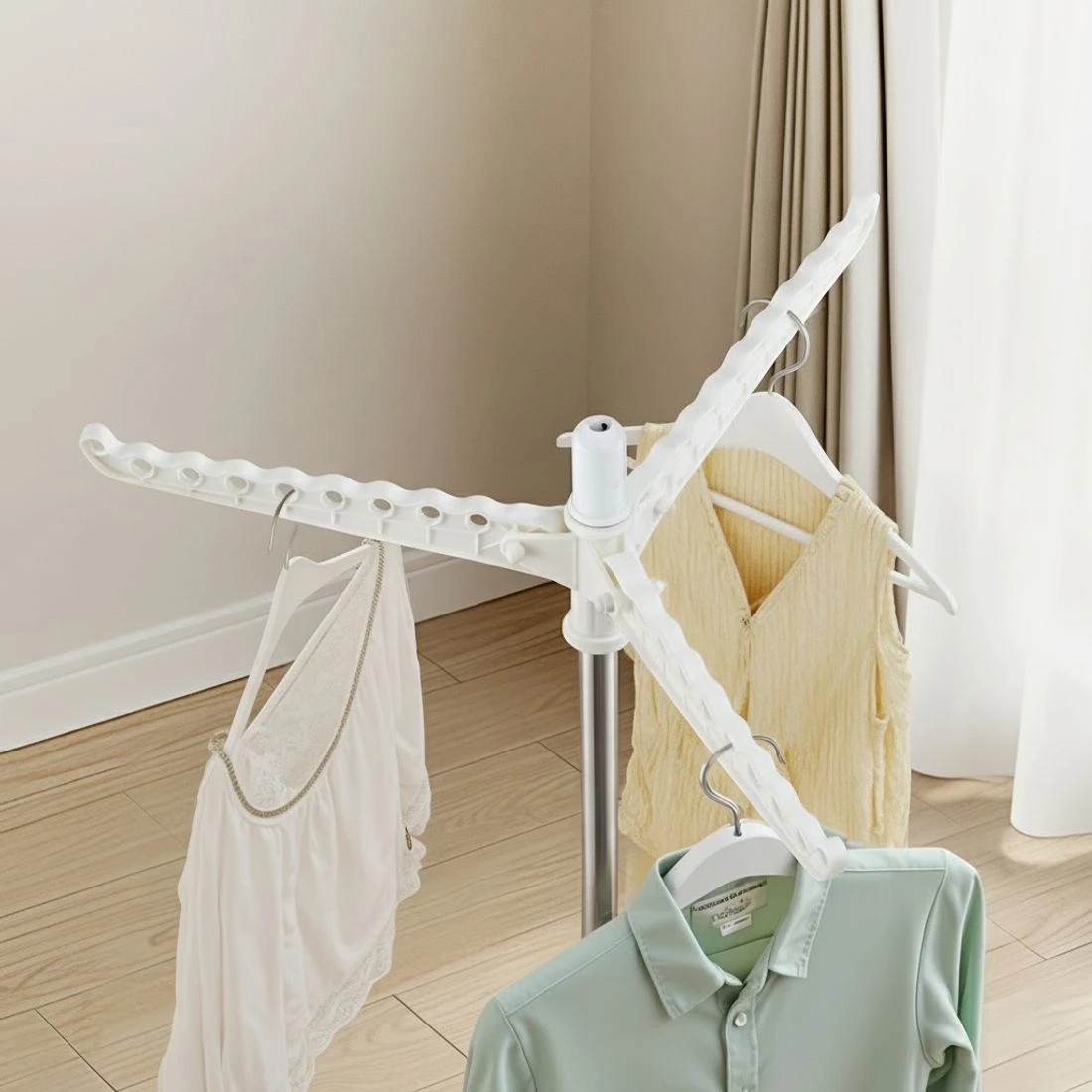 4 Artiss Clothes Rack Airer Rotatable Hanger Foldable 163cm - Multi, 4 of 7