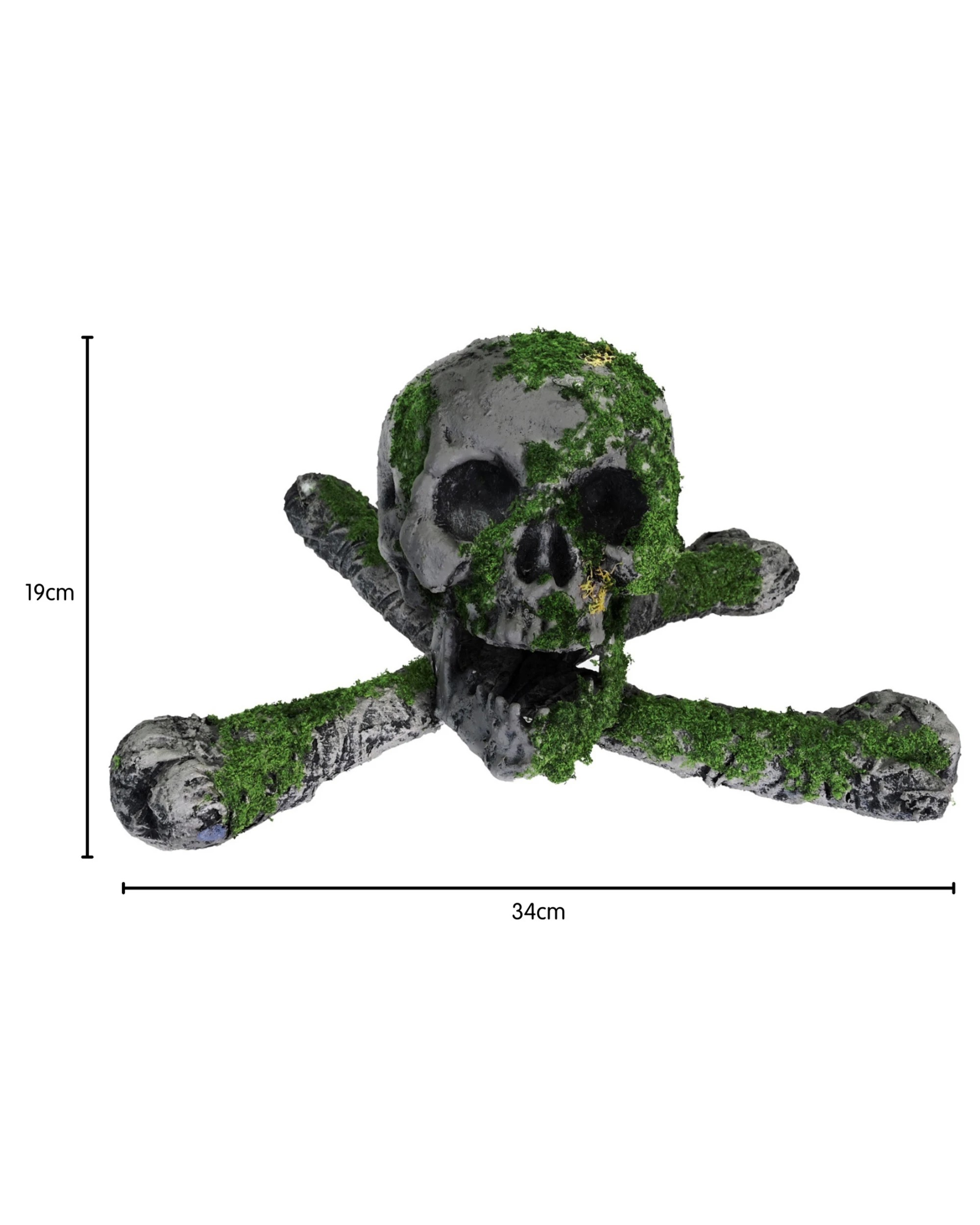 2 Uncle Bills Moss Skull and Crossbones Decoration - Grey, 2 of 3