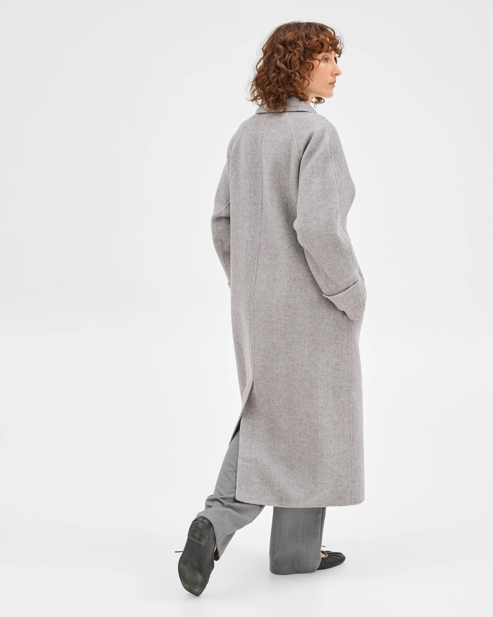 7 Preview Wool Blend Long Sleeve Collared Coat GREY, 7 of 7