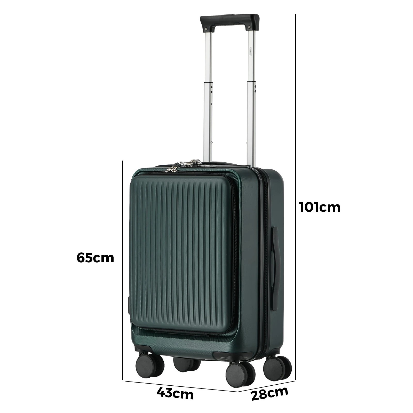 2 Mazam 24" Luggage Suitcase Front Opening Travel TSA Hard Case - Green, 2 of 10