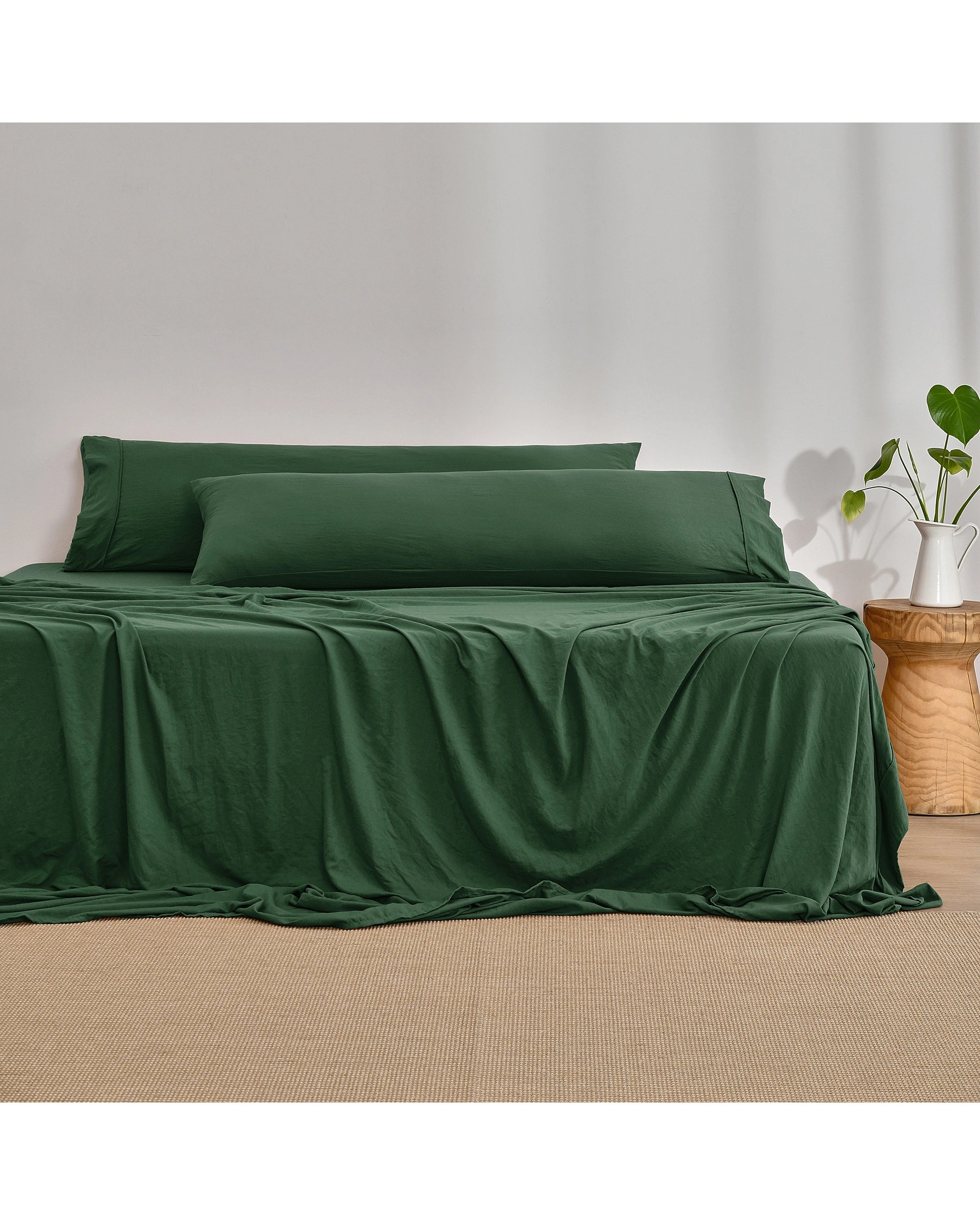 1 Dreamaker Superfine Washed Microfibre Body Pillowcase Twin Pack - Hunter Green, 1 of 5