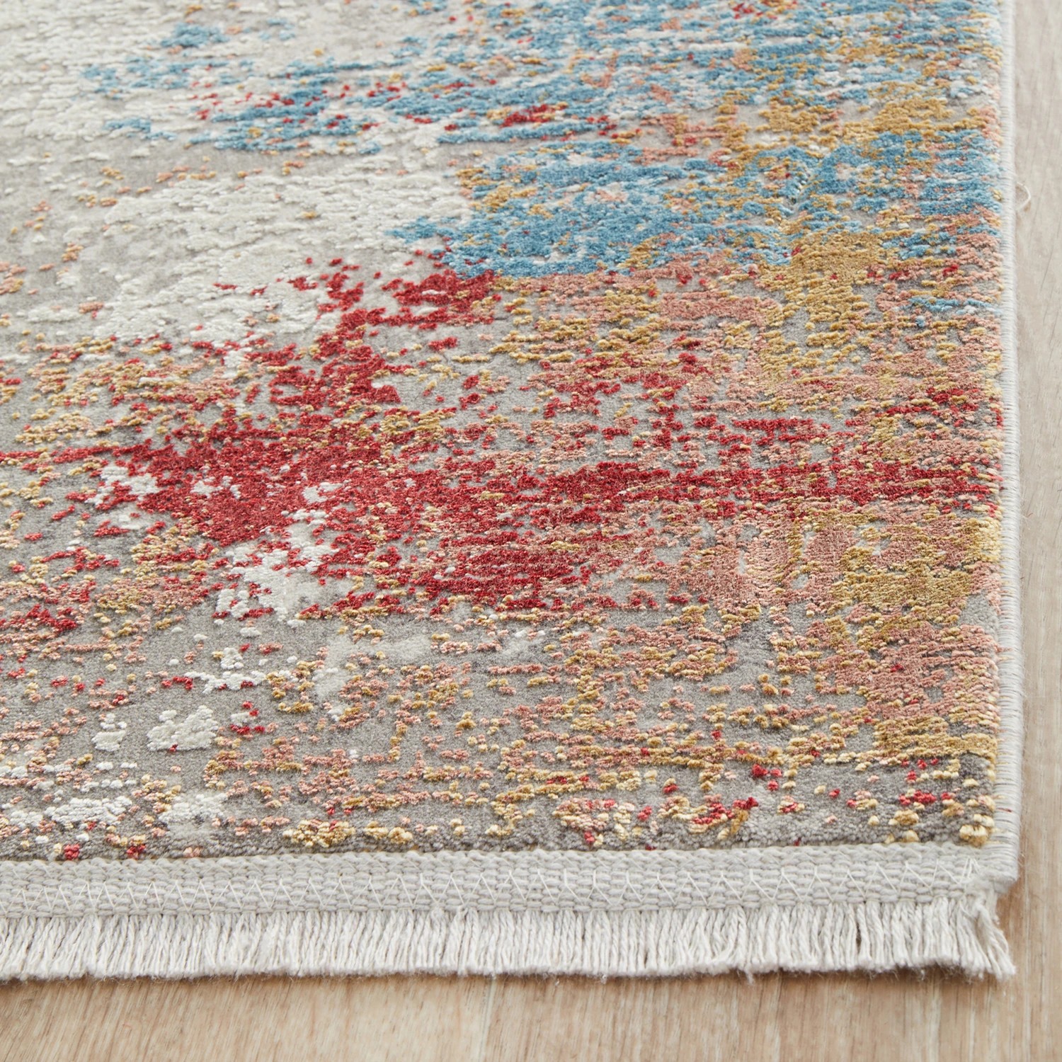 6 Common Ground Rugs Glimmers 109 300x80cm Runner - Medium Bamboo Silk Rug - Bone - Multi, 6 of 9