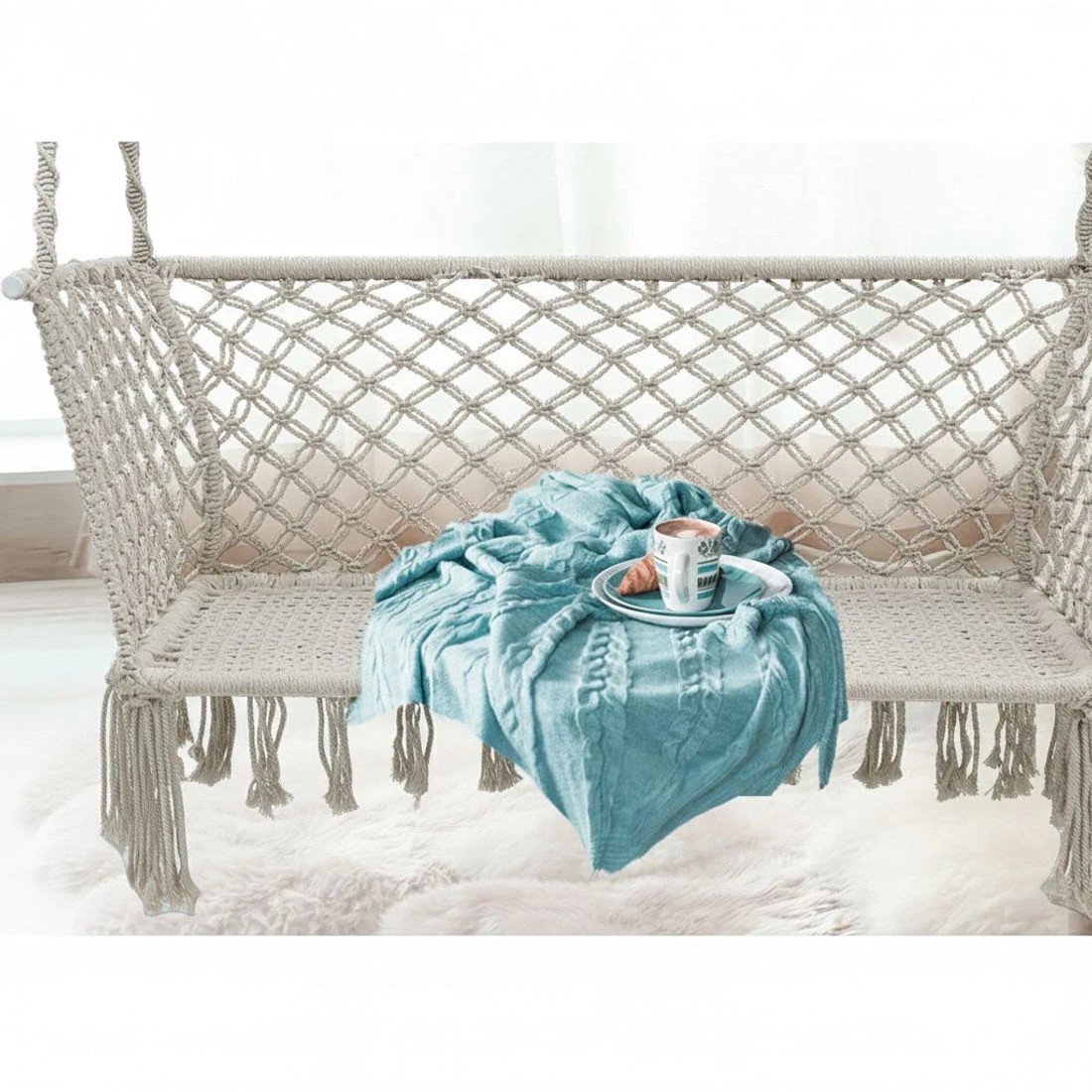 3 Gardeon Hammock Chair Outdoor Portable Camping Hammocks 2 Person - Beige, 3 of 6