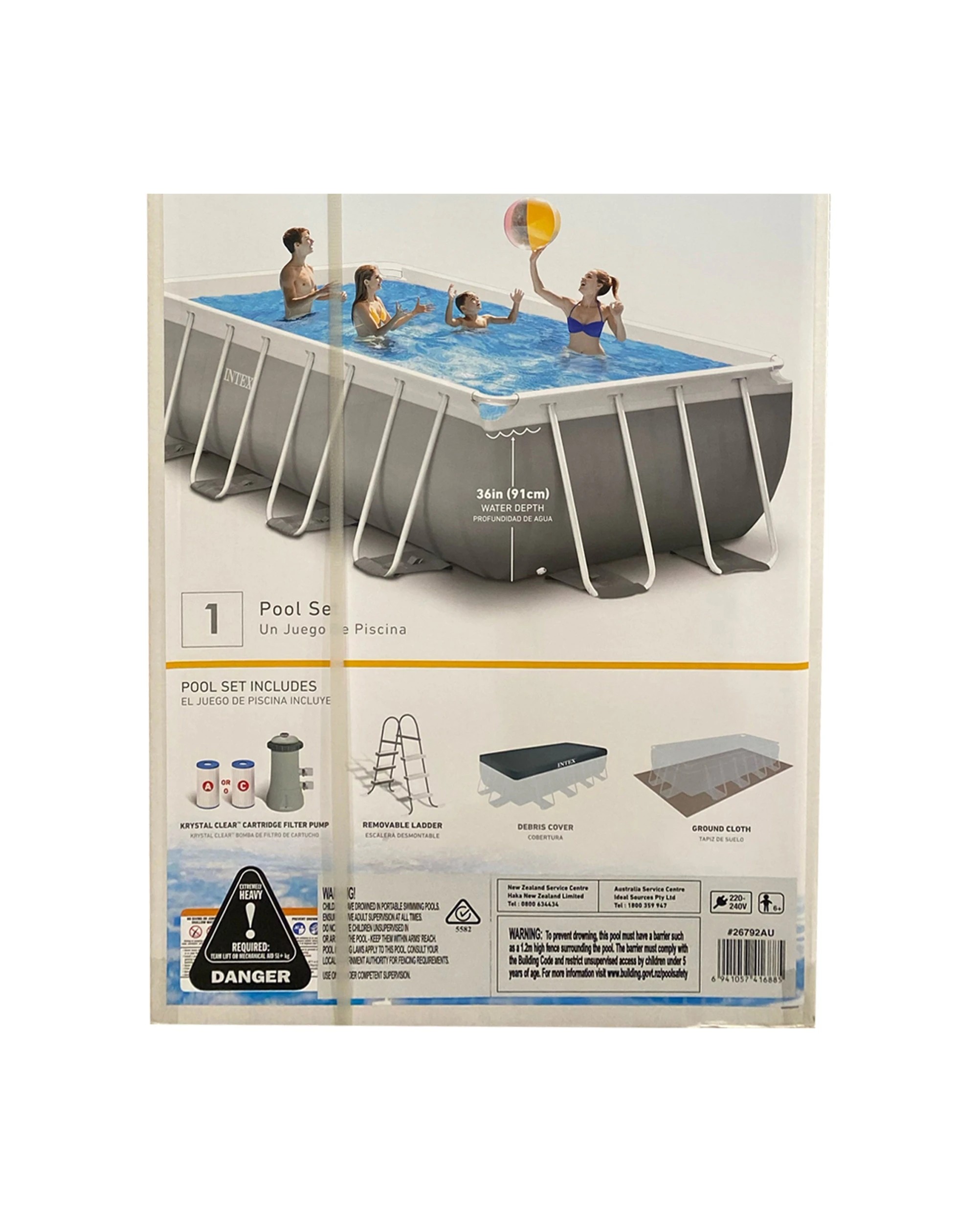 7 Intex 26792AU 4.88m x 2.44m Above Ground Swimming Pool Rectangular, 7 of 7