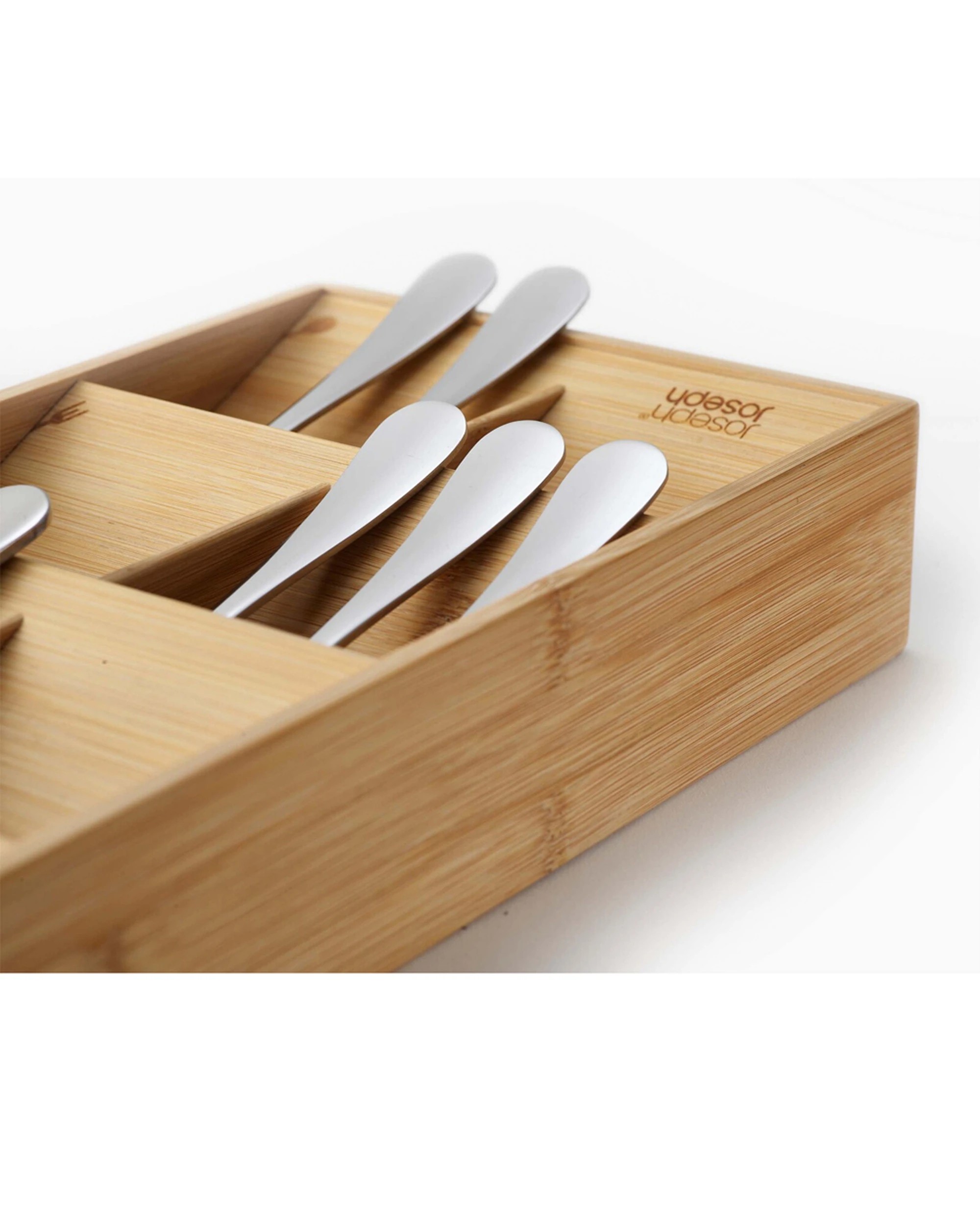 5 Joseph Joseph DrawerStore Bamboo Tiered Cutlery Organiser Large 38cm - Brown, 5 of 7