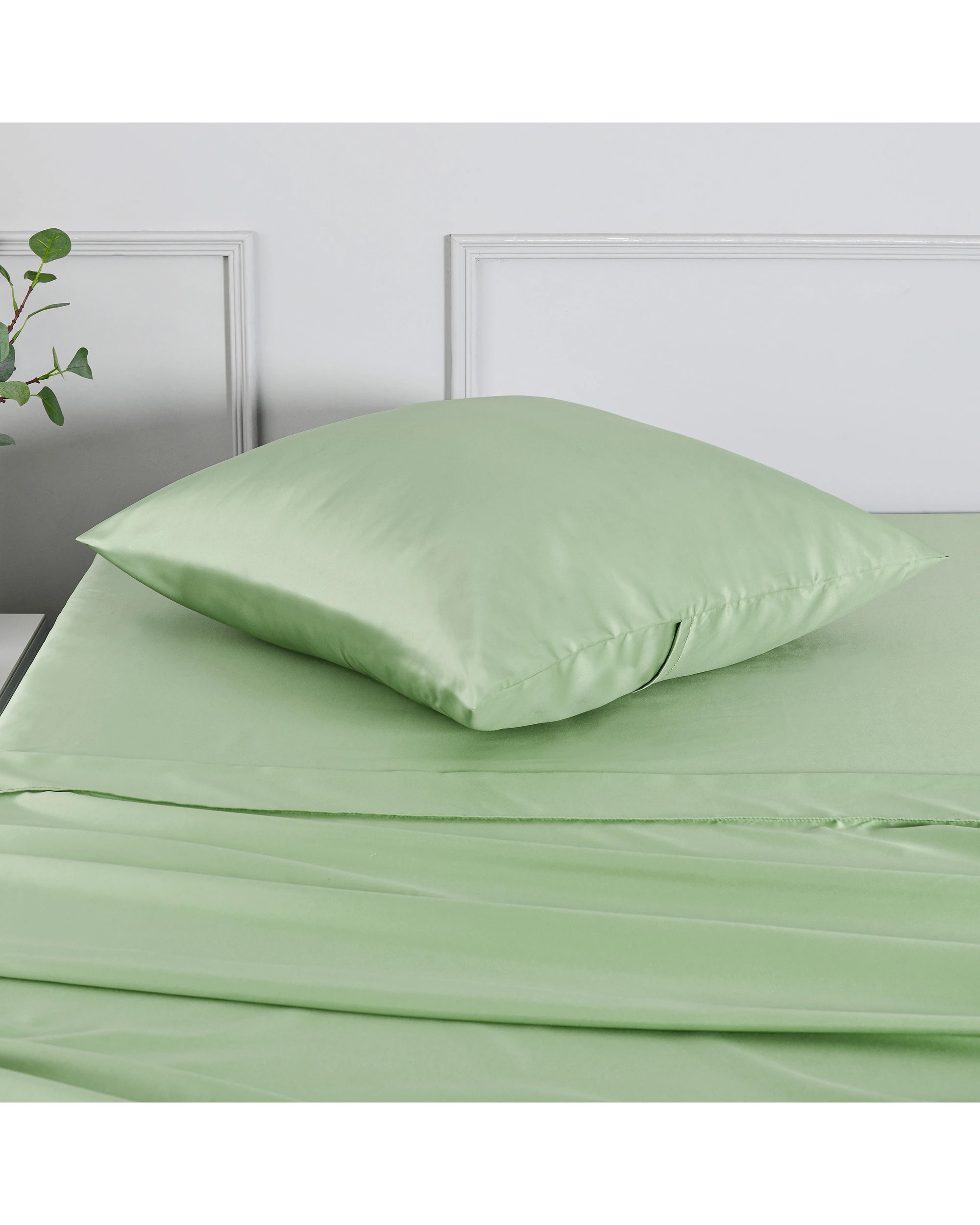 2 Dreamaker Matte Satin Euro Pillowcase - Sage, 2 of 5