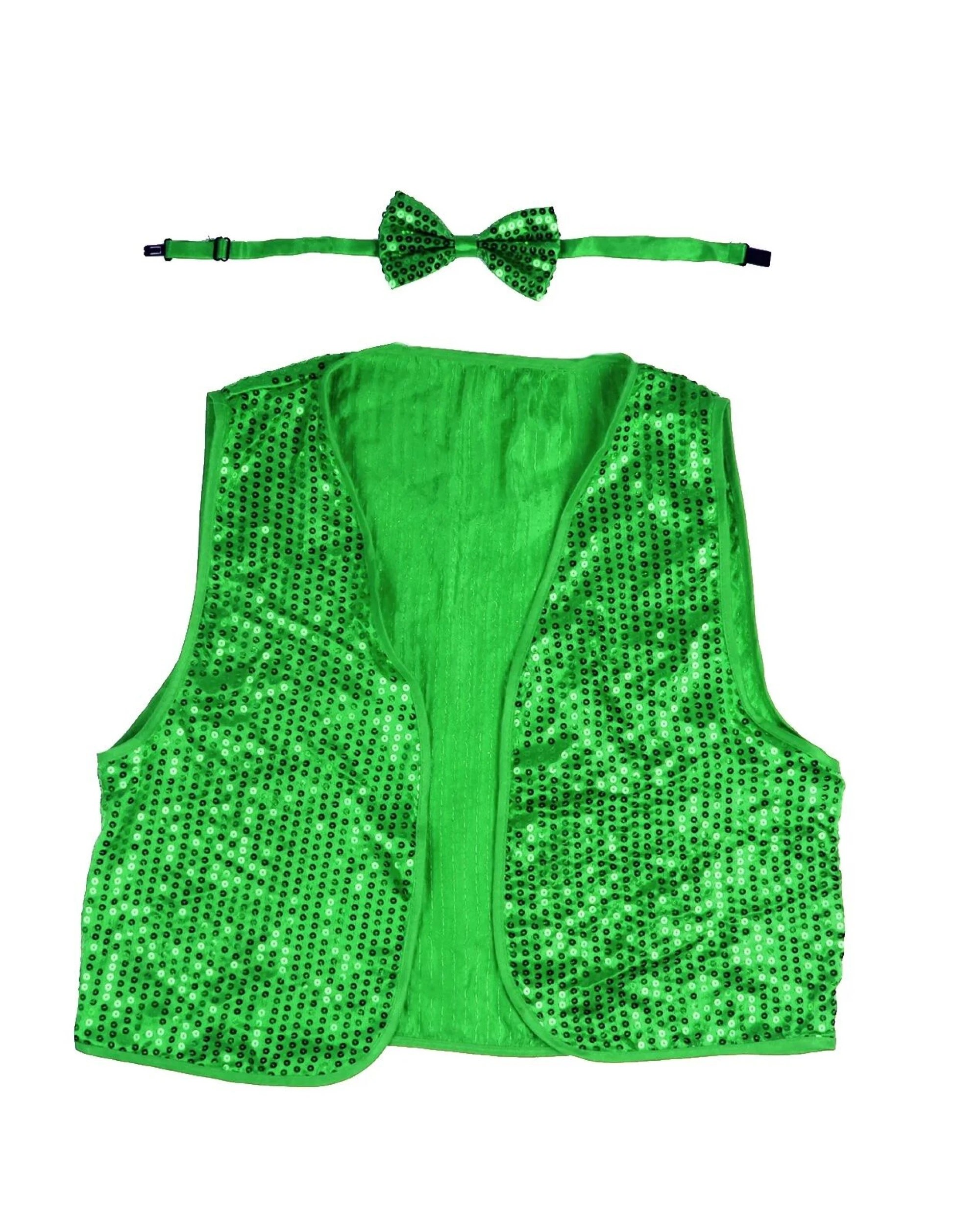 1 BR Costumes Kids Sequin Vest and Bow Tie Set for 80s Party Dress Up, 1 of 2