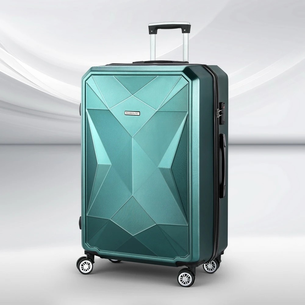 6 Wanderlite 28" 75cm Luggage Trolley Travel Suitcase Carry On Storage TSA - Green, 6 of 6