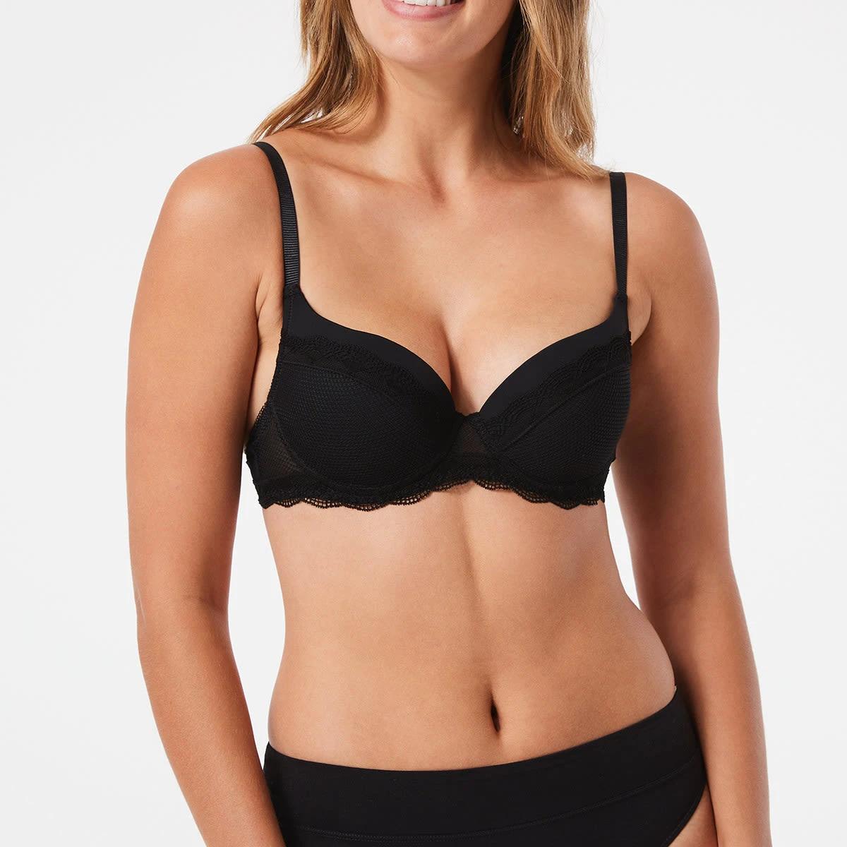 1 Double Push-Up Lace Bra BLACK, 1 of 4