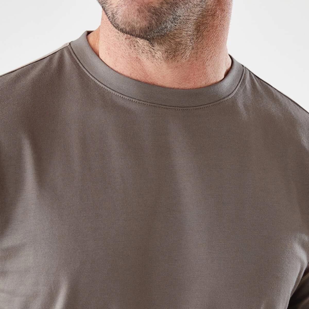 5 Australian Cotton Crew Neck T-shirt DRIFT BROWN, 5 of 5