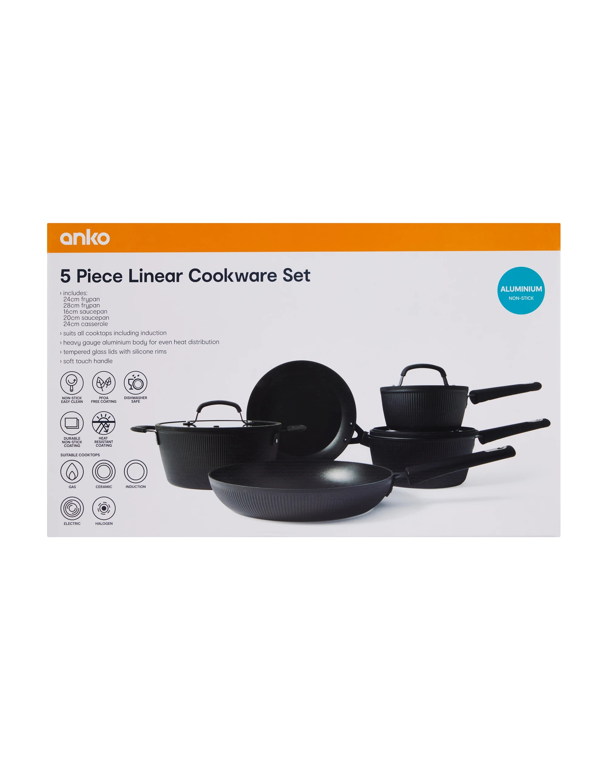 9 5 Piece Linear Cookware Set, 9 of 9