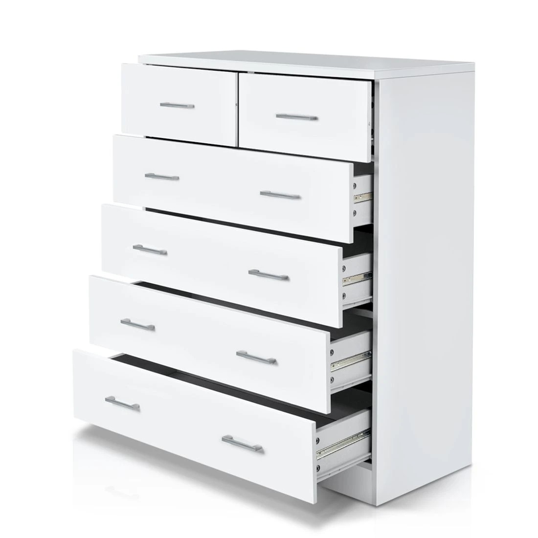 1 Artiss 6 Chest of Drawers Bedroom Storage Tallboy Cabinet Clothes Organizer Smooth Runners Modern Decor - White, 1 of 10