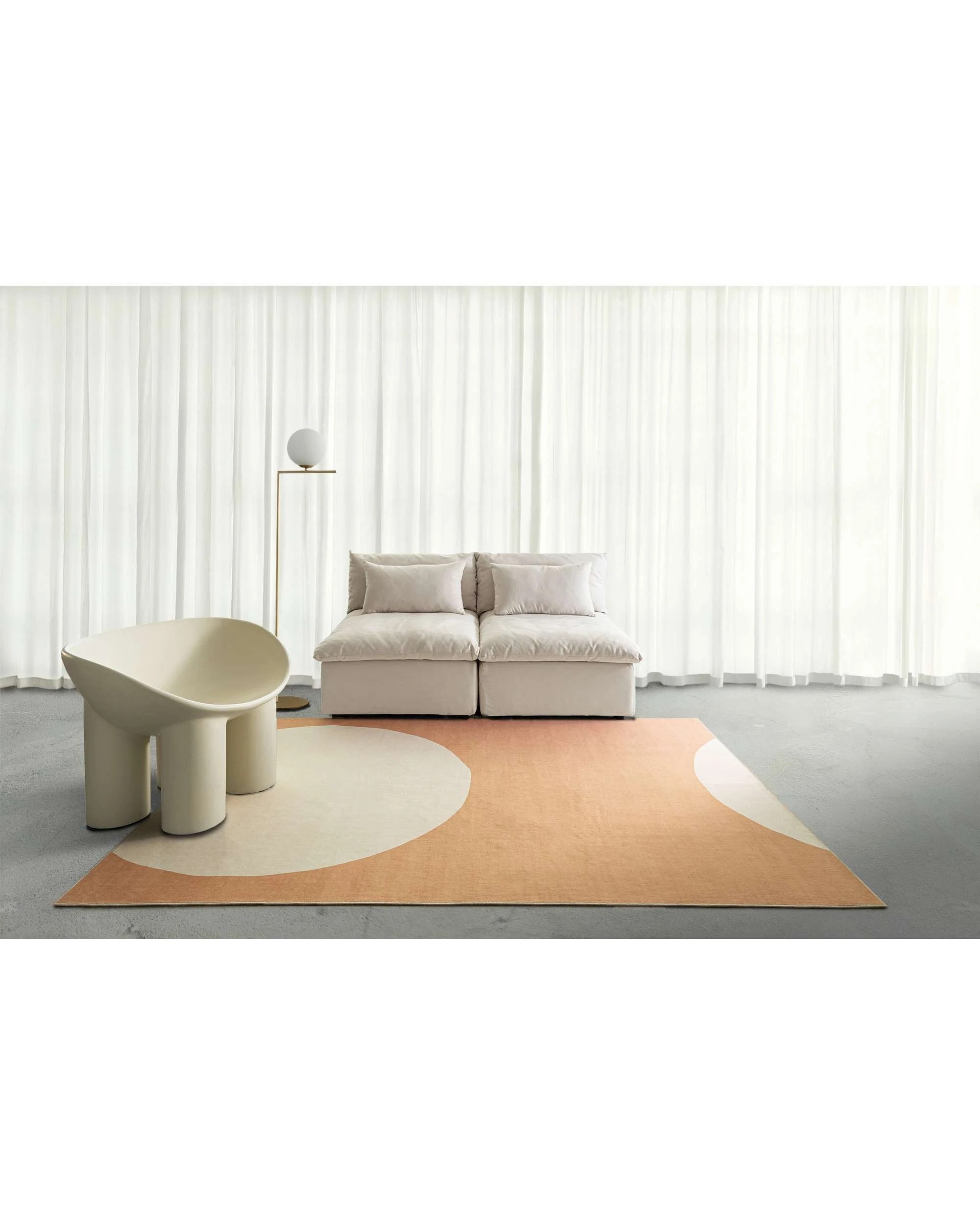 2 Loopsie Lugo Printed Washable Rug-370cm x 270cm - Orange, 2 of 8