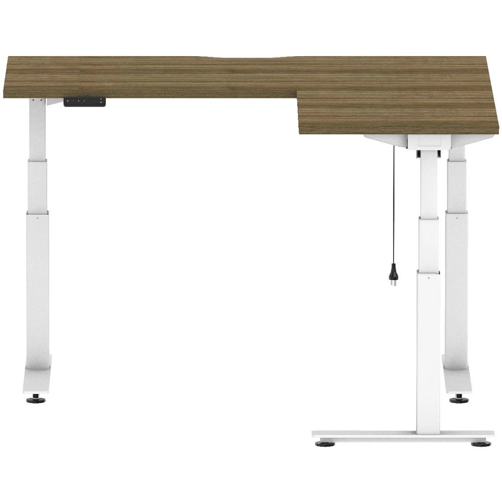 4 Stilford S2 Electric Corner Workstation 1500mm White/Walnut Desks, Tables and Workstations, 4 of 6
