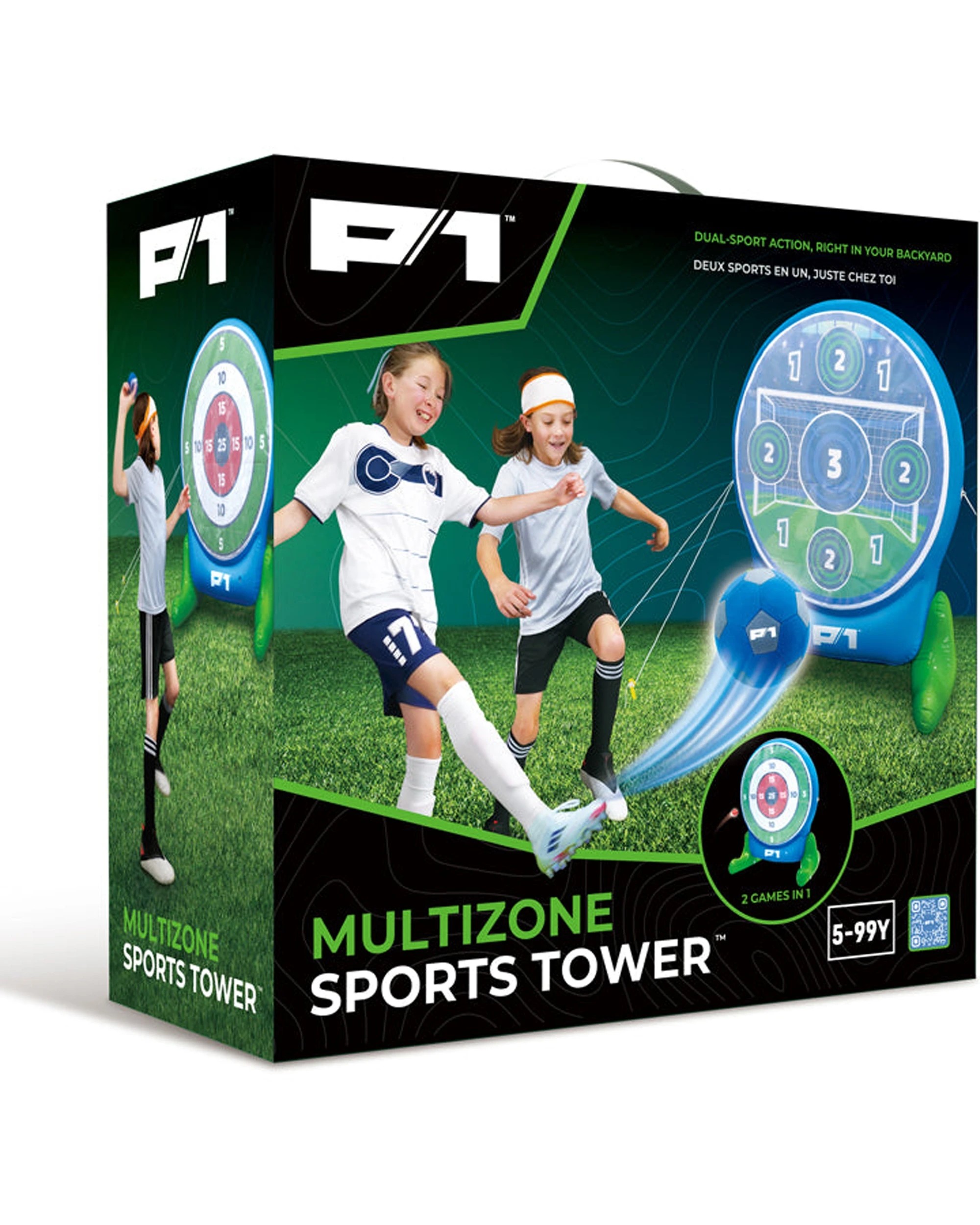2 P1 Kids Multizone Sports Tower Soccer Baseball Portable Outdoor Play - Blue, 2 of 3