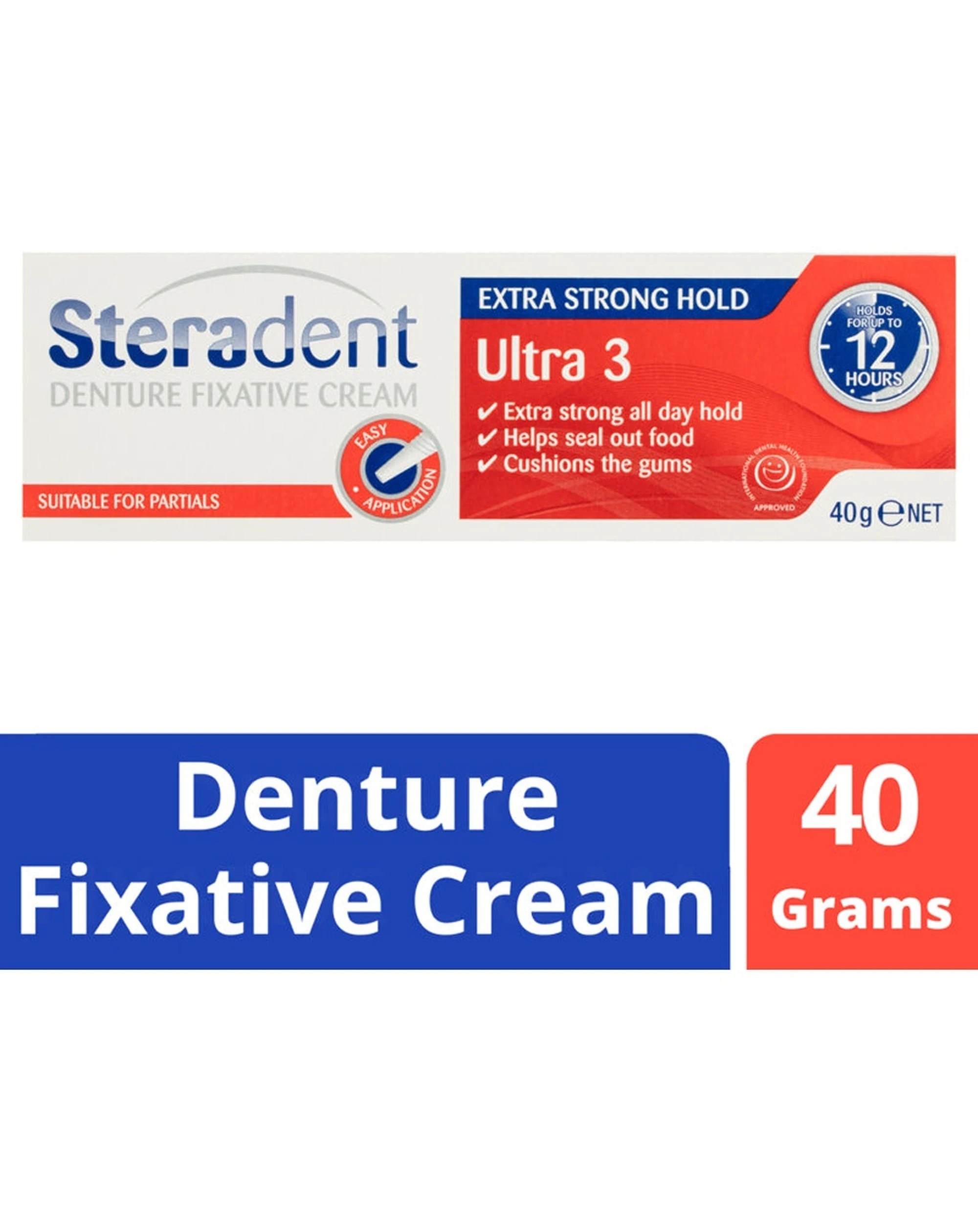 7 Steradent Ultra 3 Denture Fixative Cream 40g - White, 7 of 7