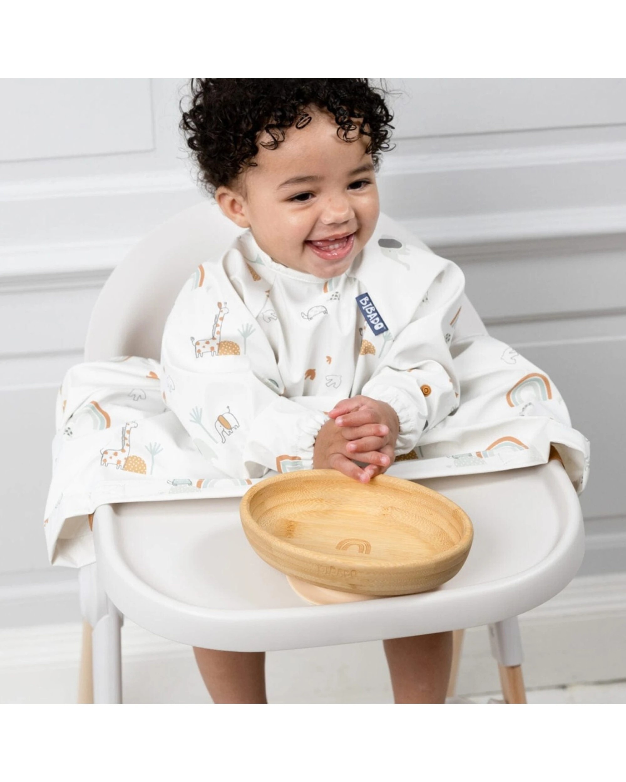 2 Bibado Long Sleeve Waterproof Baby Toddler Weaning Coverall Bib Serengeti Spaghetti - Multi, 2 of 3