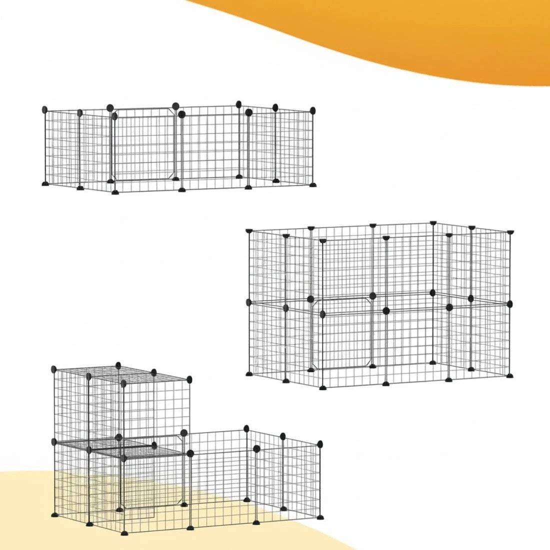 4 i.Pet Pet Dog Playpen Enclosure Cage 20 Panel Puppy Fence Play Pen Foldable Metal - Black, 4 of 6