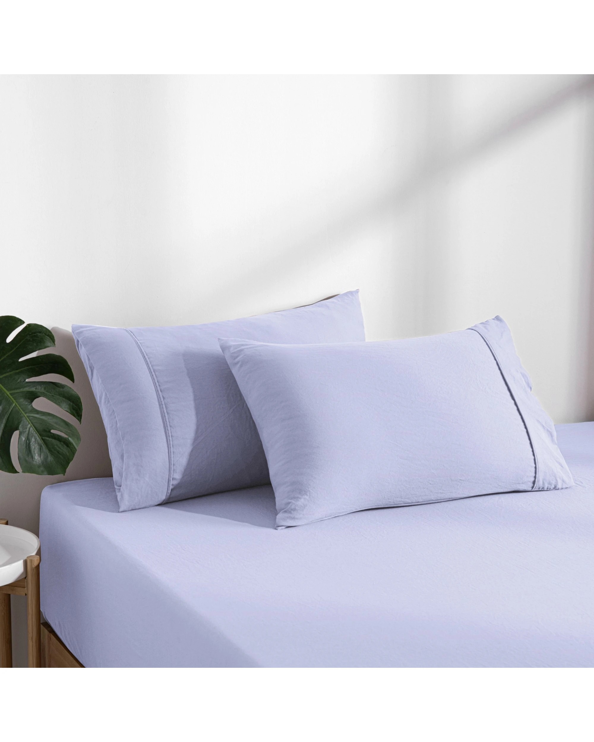 3 Dreamaker Superfine Washed Microfibre Combo Fitted Sheet Set - Double Bed - Lilac, 3 of 8
