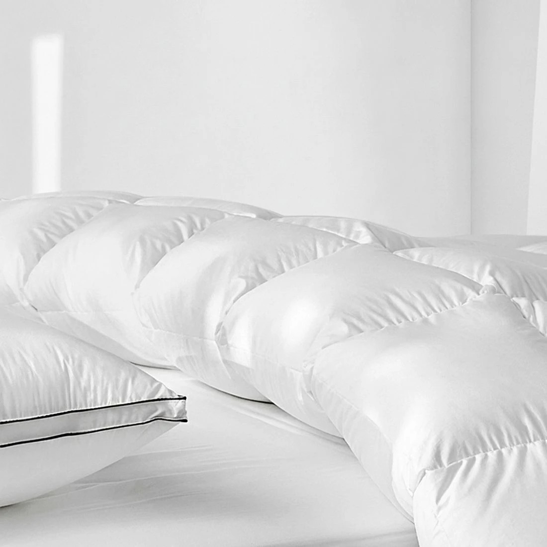 4 Giselle Bedding 700GSM Duck Down Feather Quilt Super King - Super King Bed - White, 4 of 8