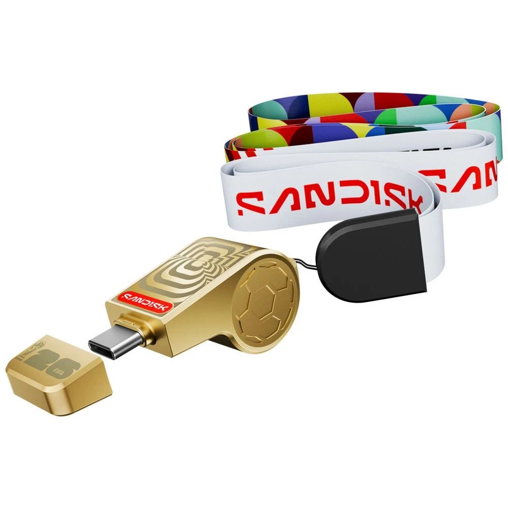 4 Sandisk 128GB USB-C Flash Drive FIFA Edition Gold, 4 of 5