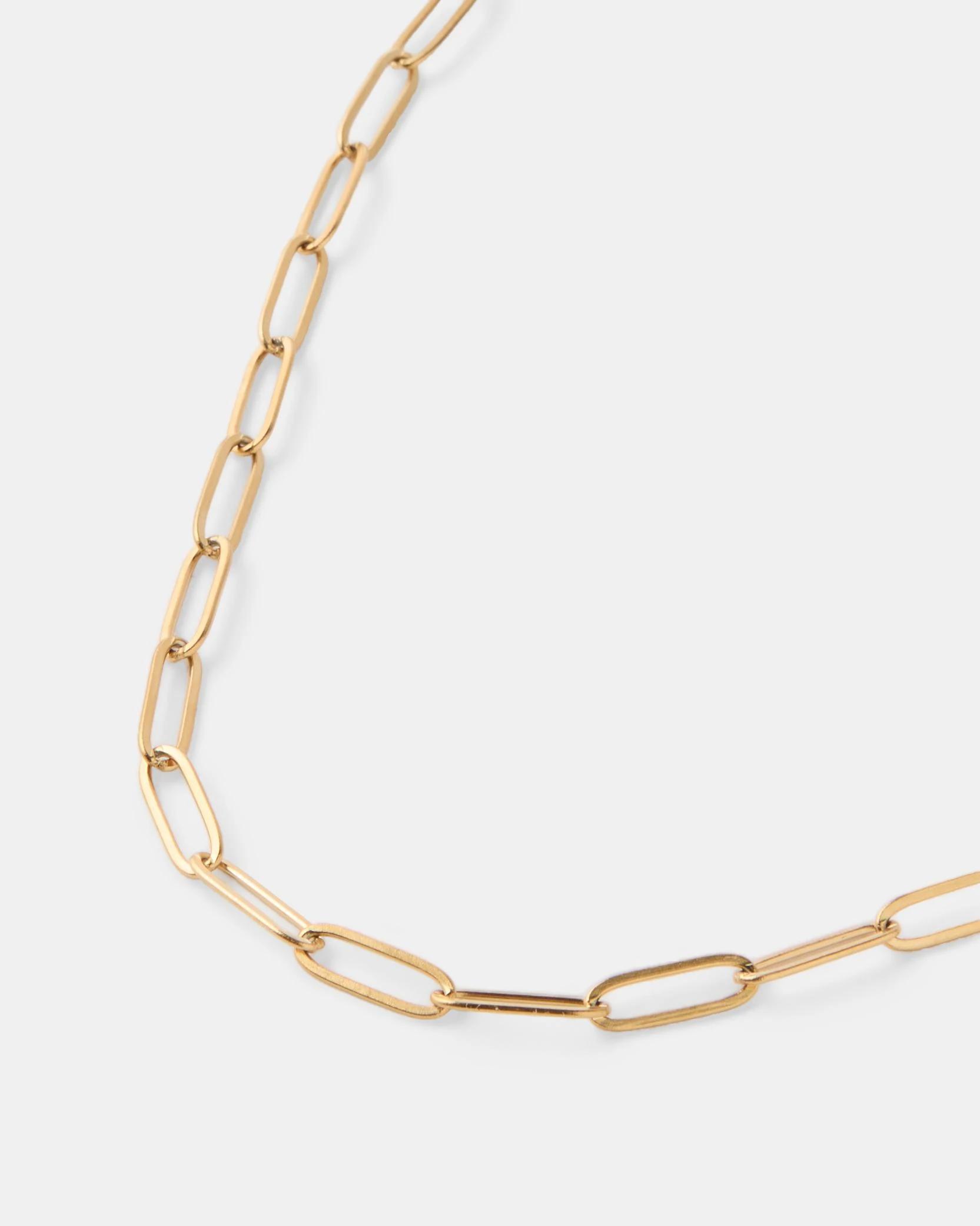1 Waterproof Stainless Steel Double Link Chain Necklace - Gold Tone Gold, 1 of 3