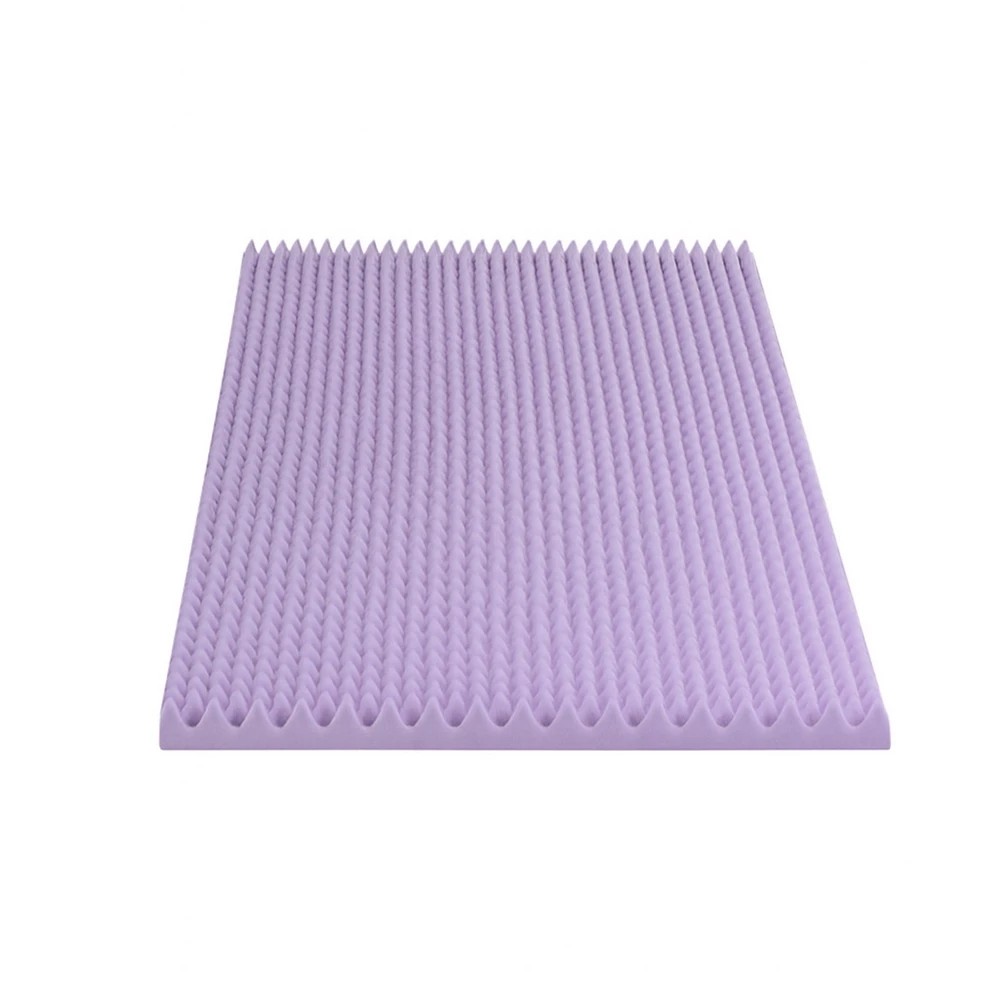 1 Giselle 5cm Memory Foam Mattress Topper Lavender Infused Egg Crate King Single - King Single Bed - Purple, 1 of 7