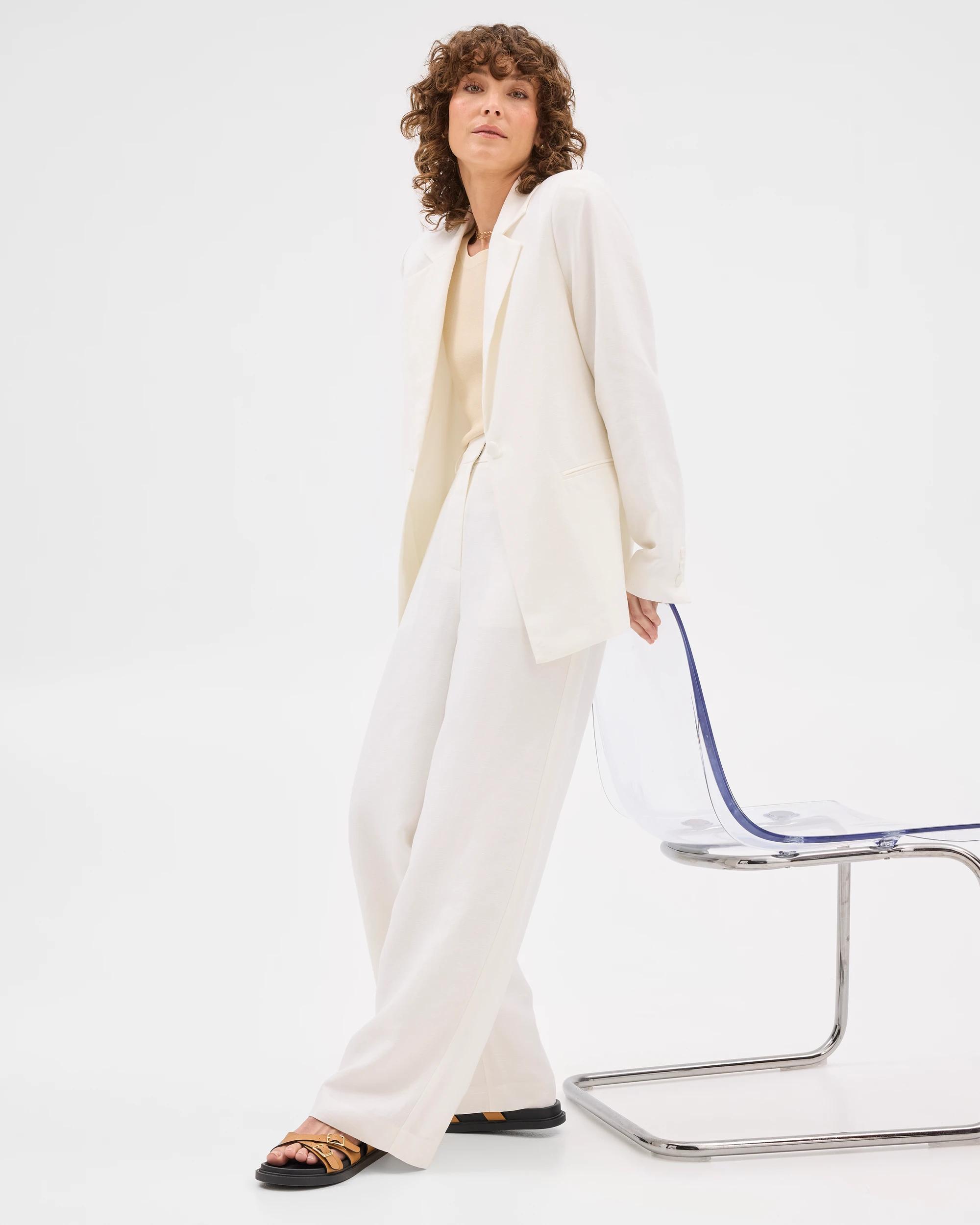 6 Linen Blend Wide Leg Pants - Preview PEARL, 6 of 7