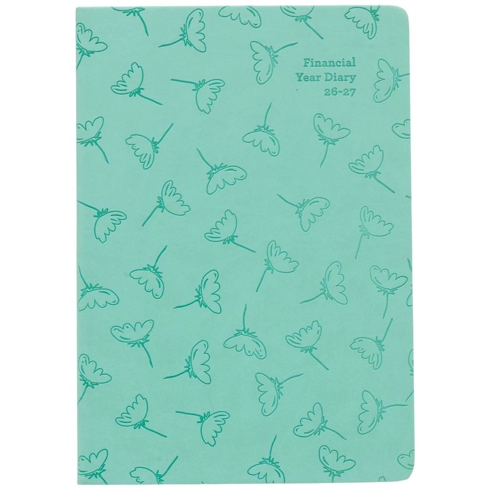 2 J.Burrows A4 Week-To-View Embossed Diary FY26/27 Sage, 2 of 6