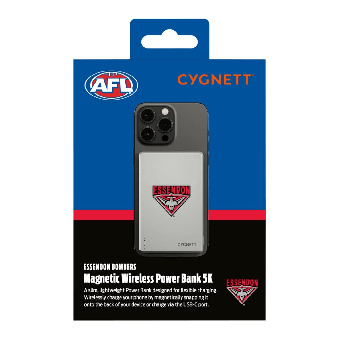 6 Cygnett 5000mAh Magslim Powerbank Essendon Bombers, 6 of 6