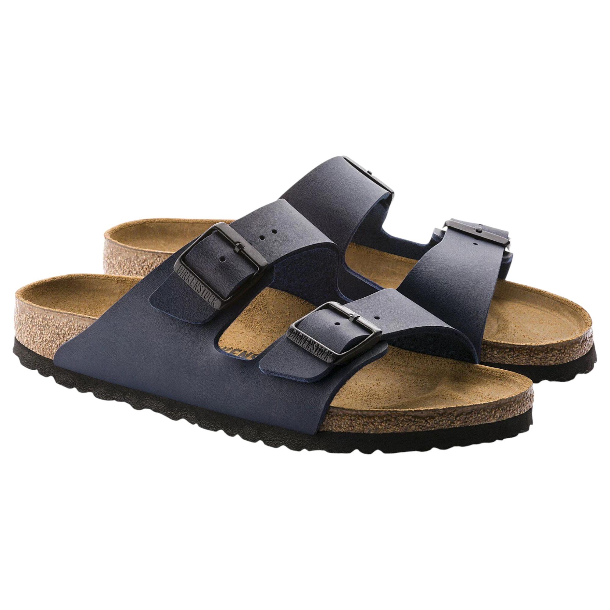 3 Birkenstock Unisex Arizona Birko-Flor Slip On Sandals BLUE, 3 of 8