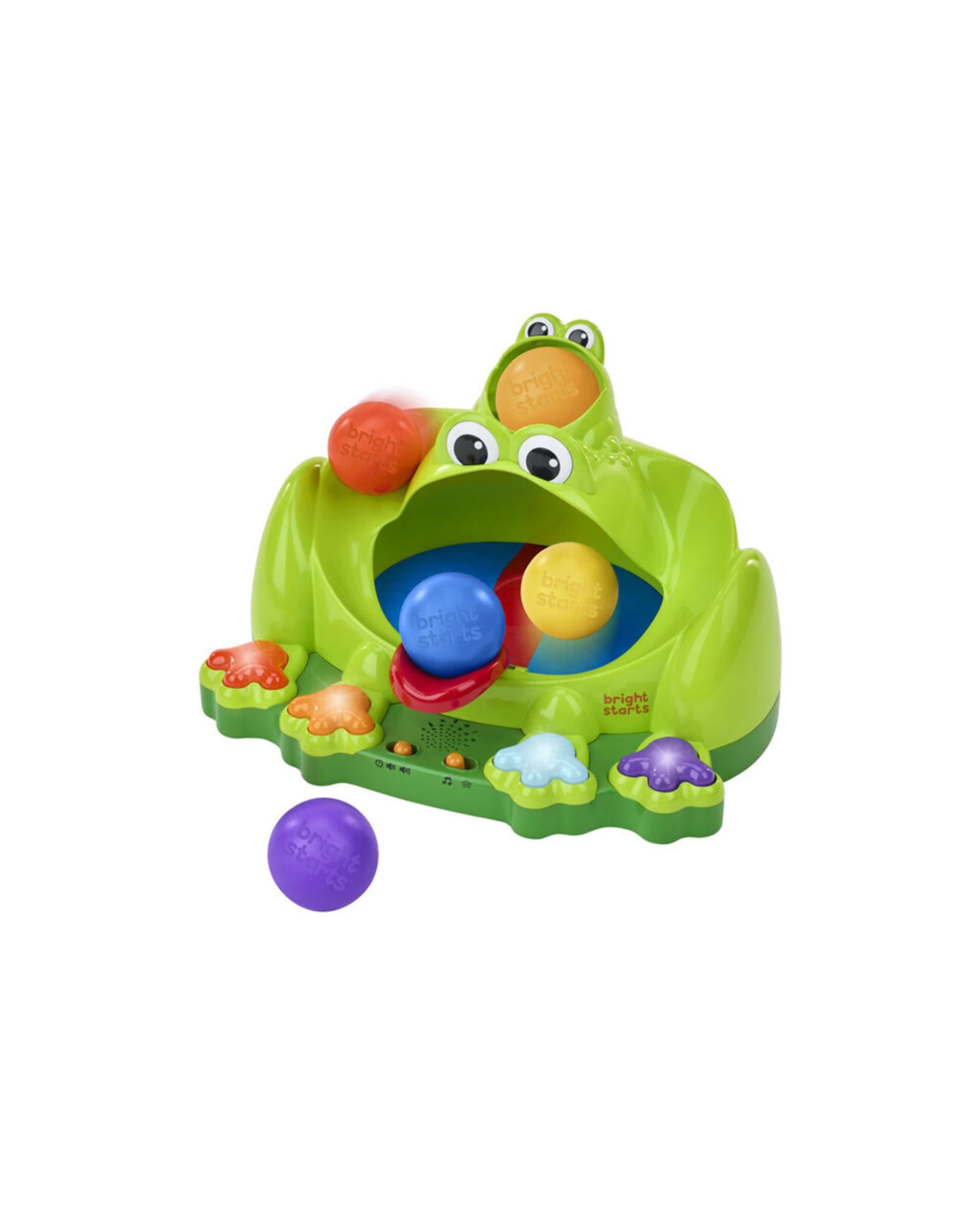 1 Bright Starts Poppin Ball Frog Baby Activity Toy Lights And Sounds 6 Months - Green, 1 of 6