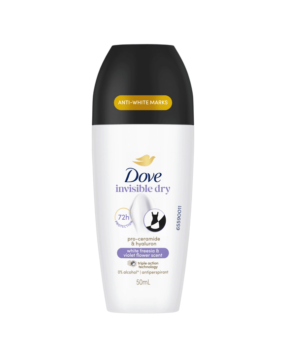 Dove Advanced Care Go Fresh Antiperspirant Deodorant Roll-On 50ml - Pro-Ceramide and Calendula, White Freesia Scent