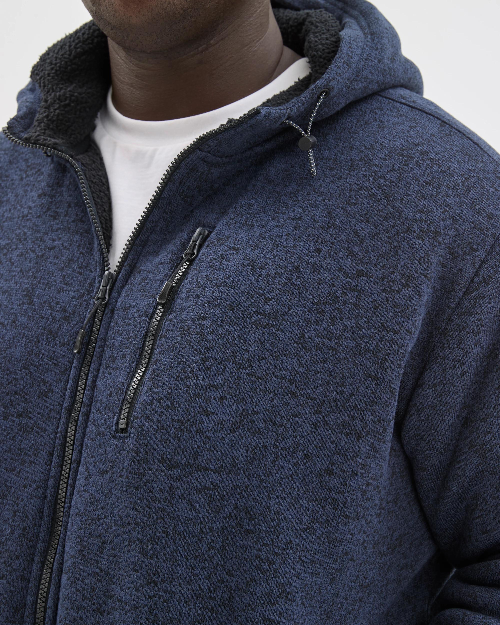 4 Target Man Plus Plus Size Teddy Zip Through Fleece Hooded Jumper NAVY, 4 of 8