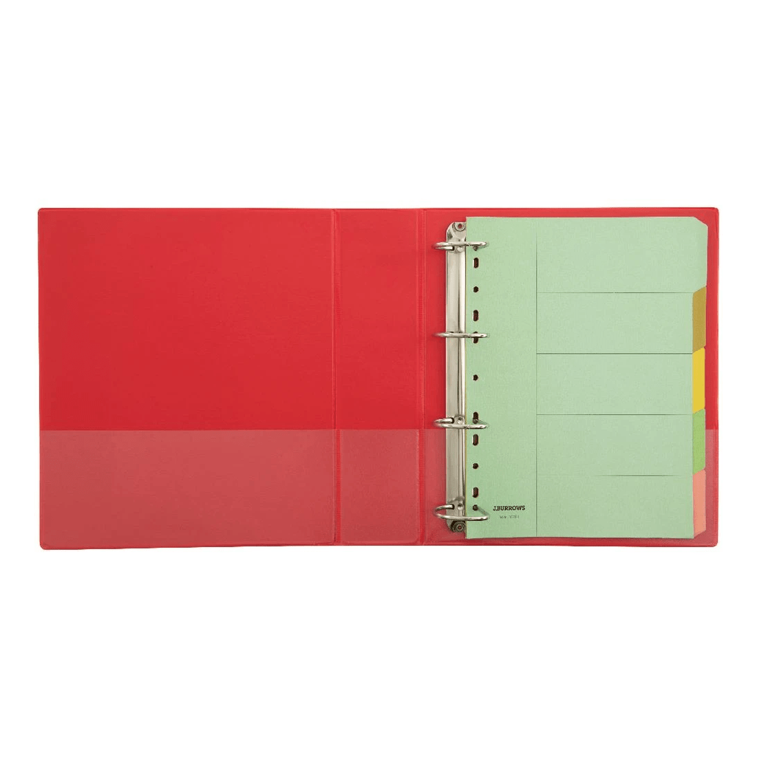 5 J.Burrows Insert Binder A4 4 D-Ring 50mm Red, 5 of 6