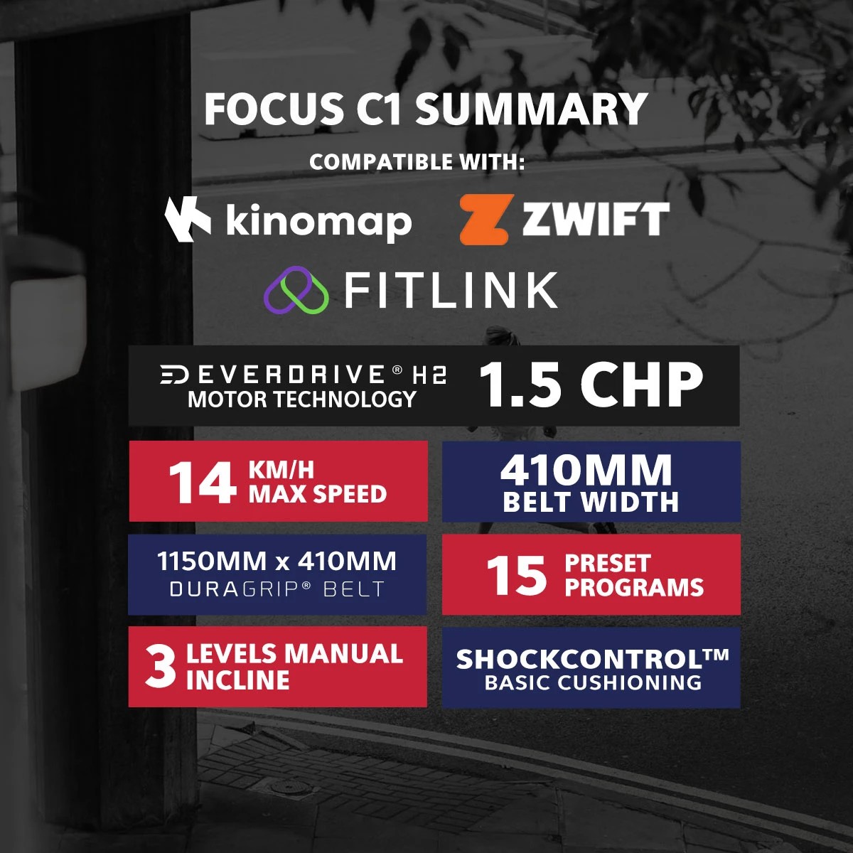 3 LSG Focus C1 Treadmill - Black, 3 of 9