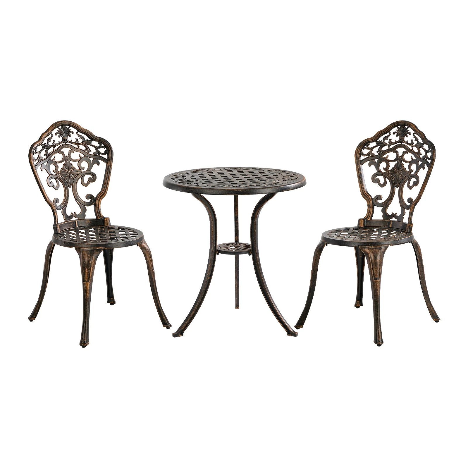 1 Livsip 3 Piece Outdoor Patio Set Bistro Setting Garden Furniture - Bronze, 1 of 7
