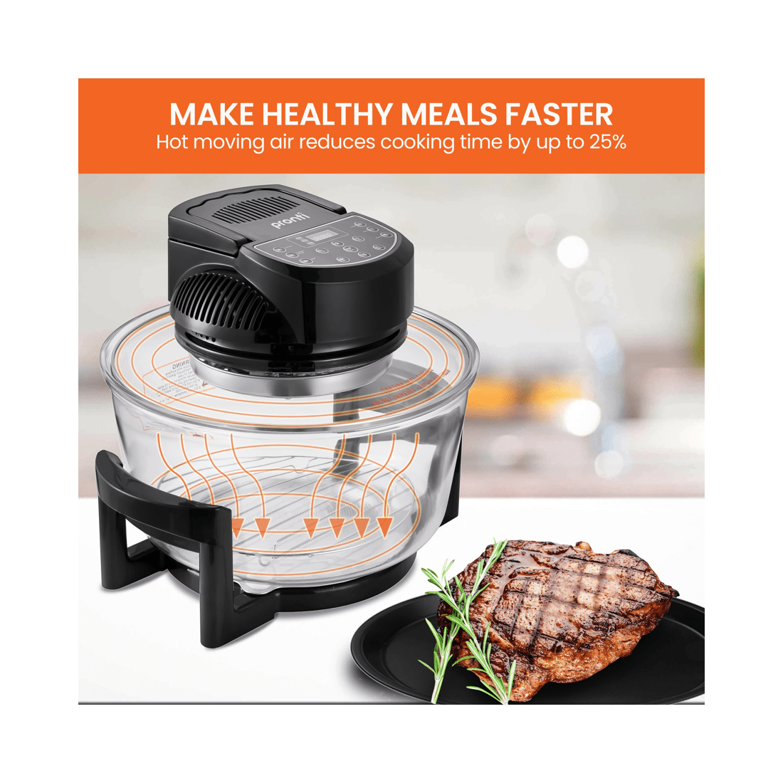 8 Pronti 17l Digital Family Turbo Convection Oven Broiler Cooker - Black, 8 of 10