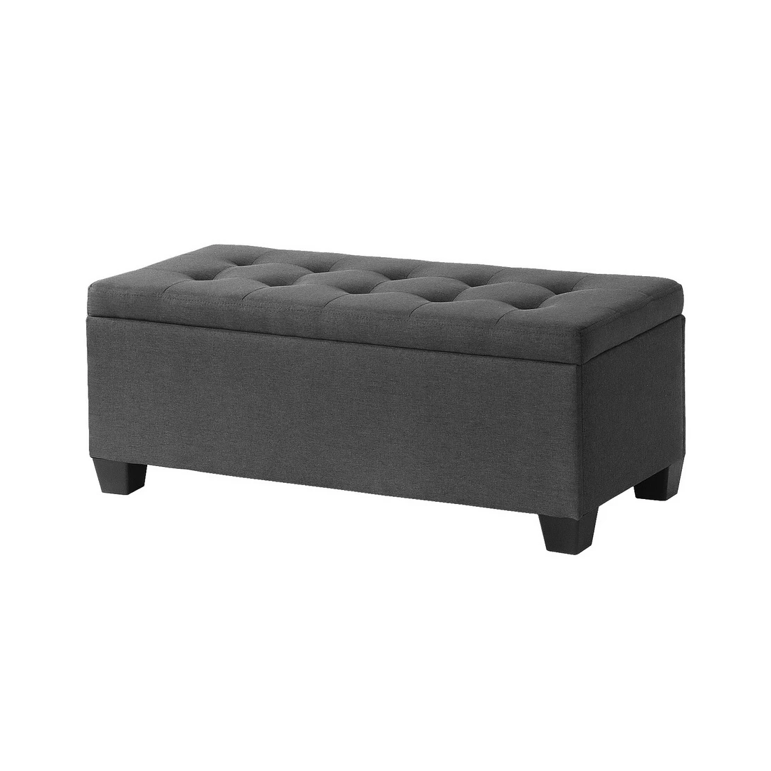 1 Artiss Storage Ottoman Blanket Box 97cm Linen - Black, 1 of 7