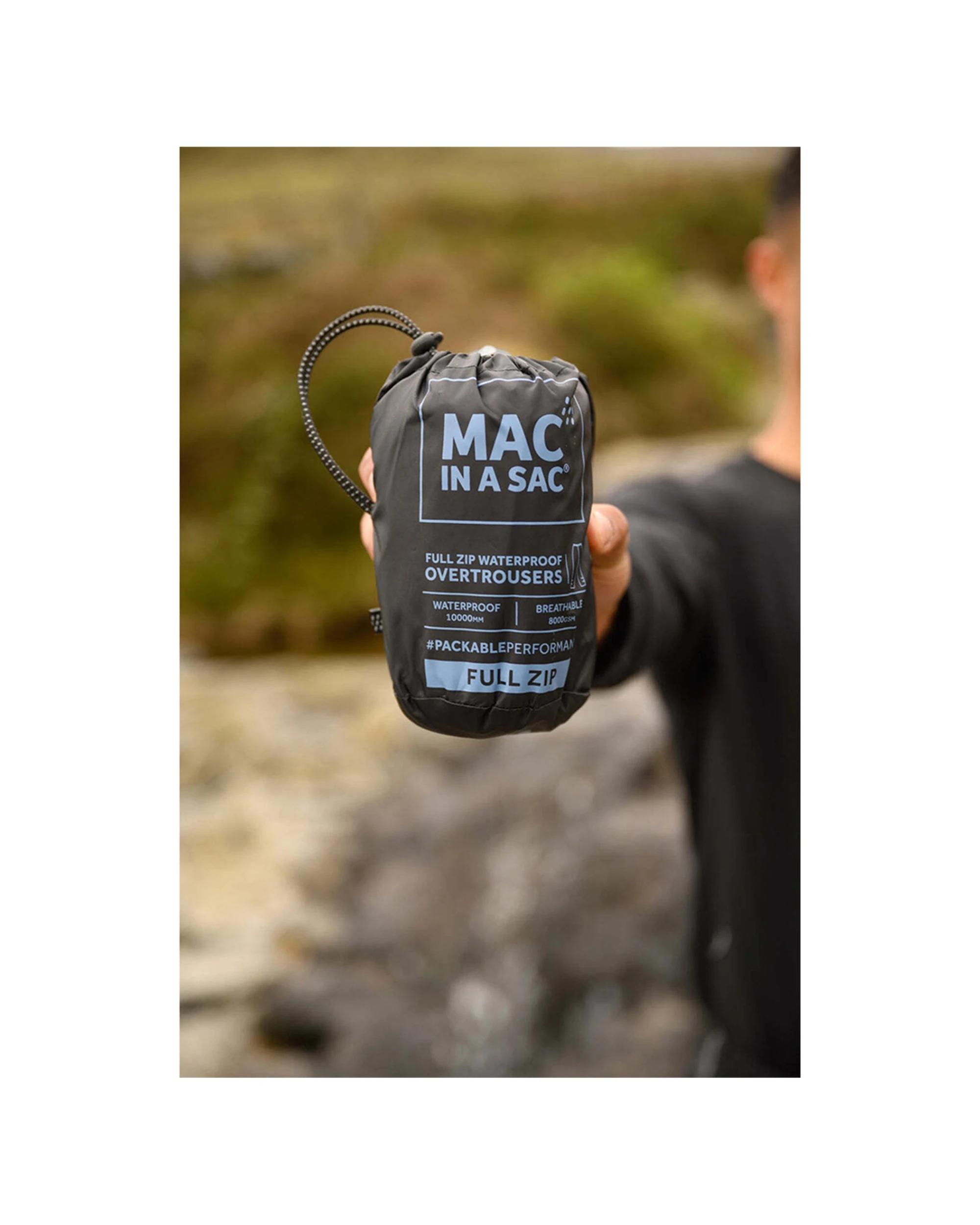 6 Mac In A Sac Unisex Adults Full Zip Waterproof Overtrousers BLACK, 6 of 6