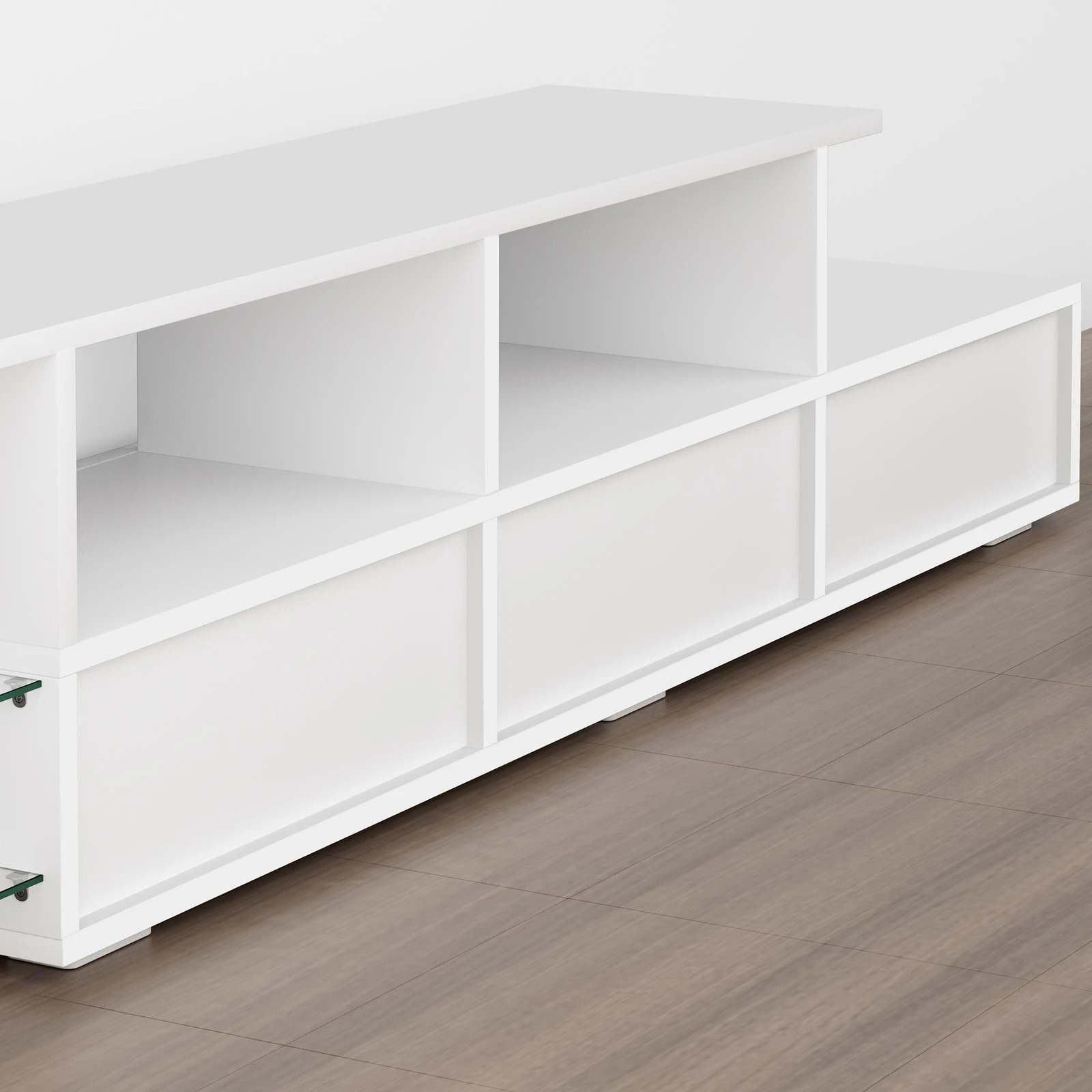 5 Alfordson Entertainment Unit 220cm TV Stand LED Light Storage Gloss - White, 5 of 10